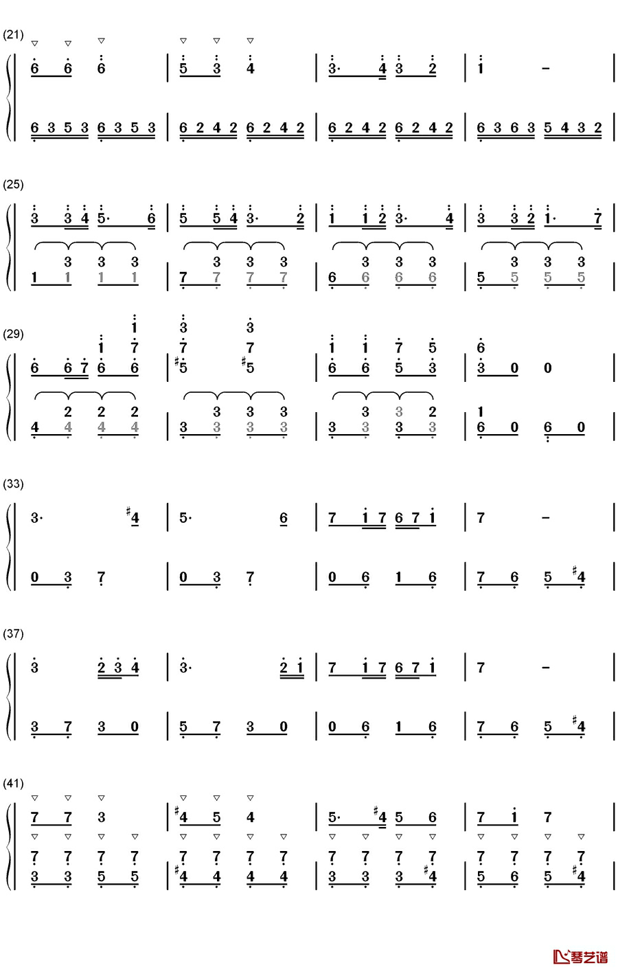 欢乐的牧童钢琴简谱-数字双手-赵松庭2