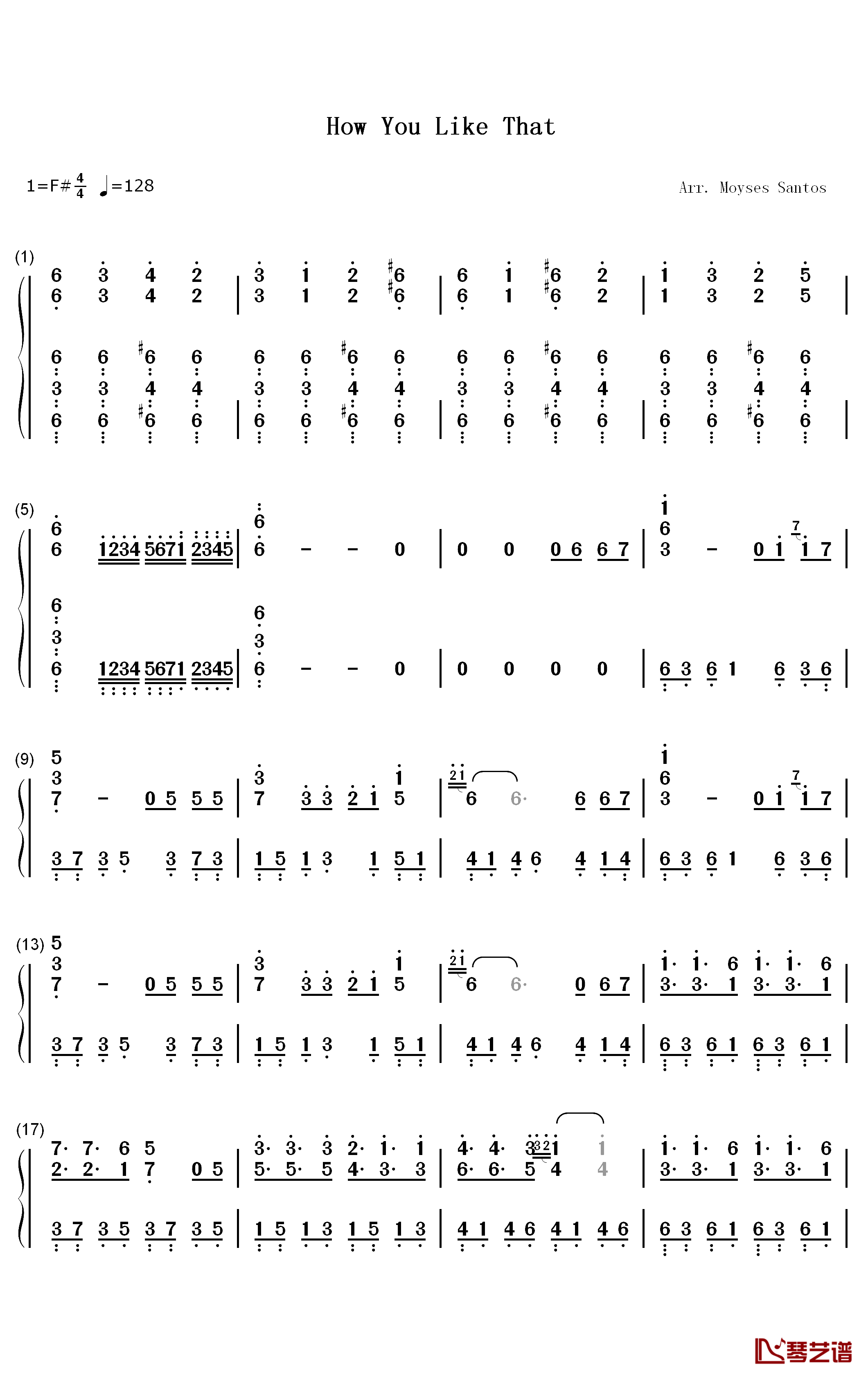 you钢琴教学数字谱图片