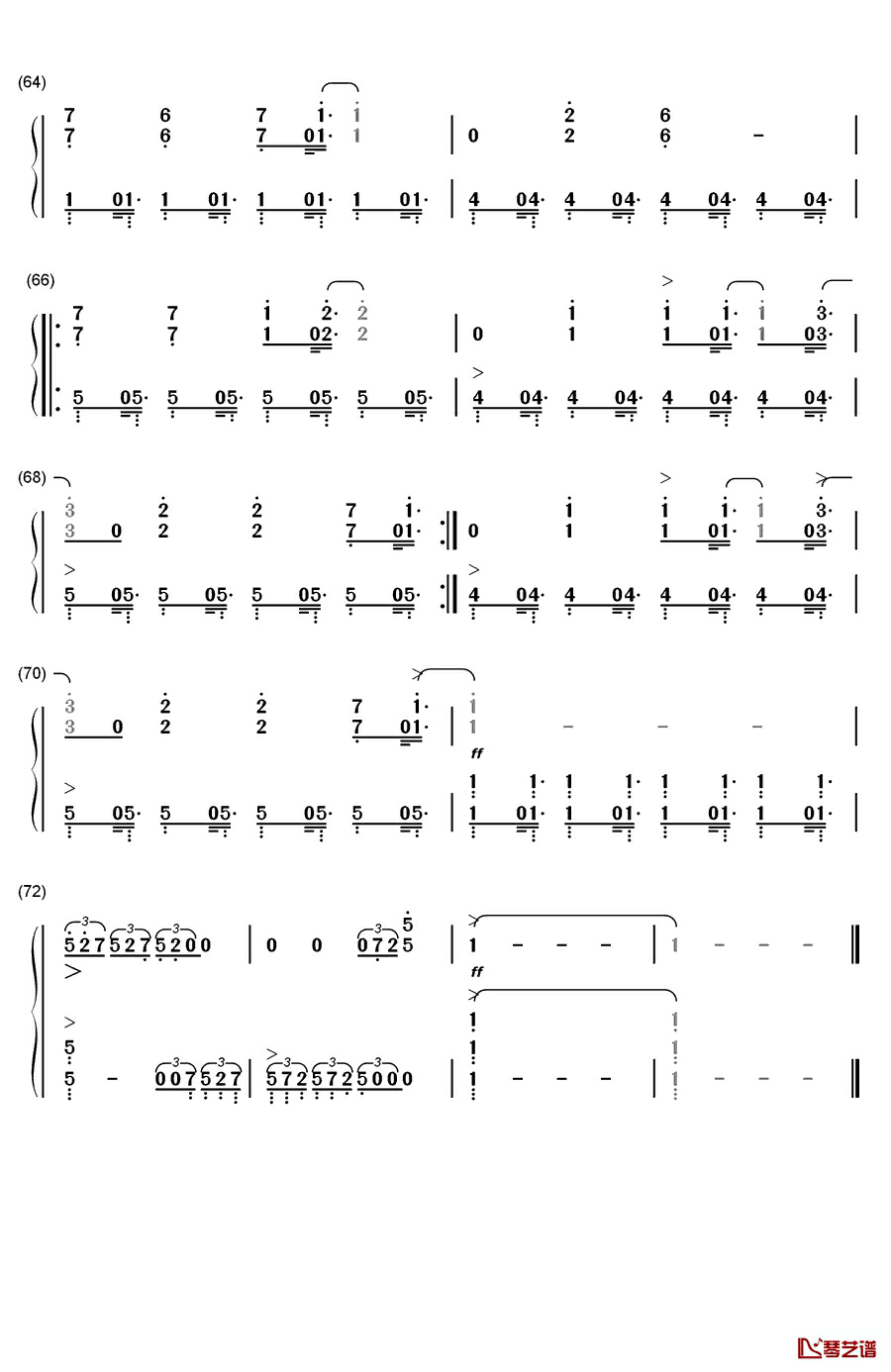 恋をしようよ钢琴简谱-数字双手-Pico6