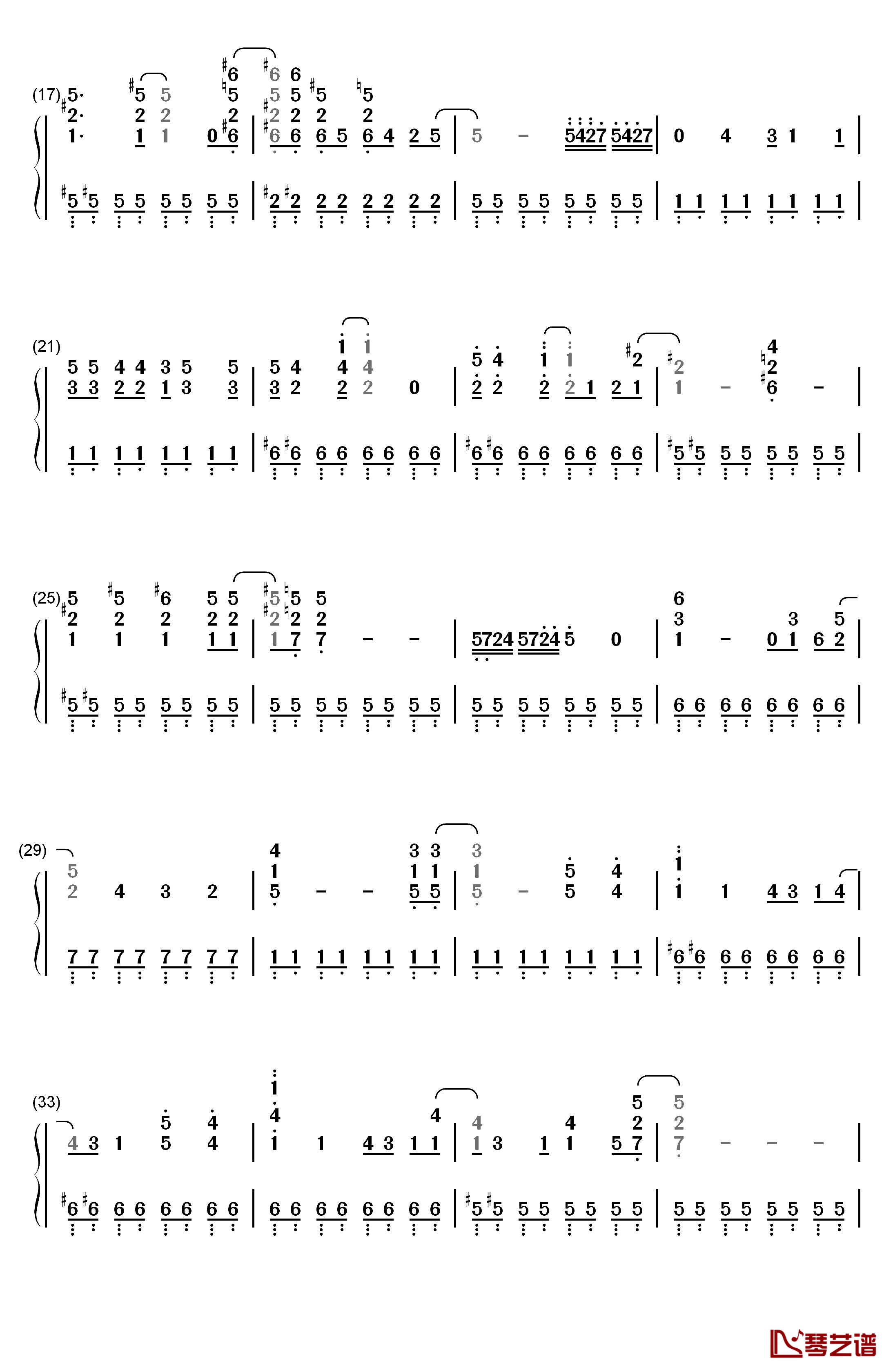 Cha钢琴简谱-数字双手-影山浩宣（影山ヒロノブ）2