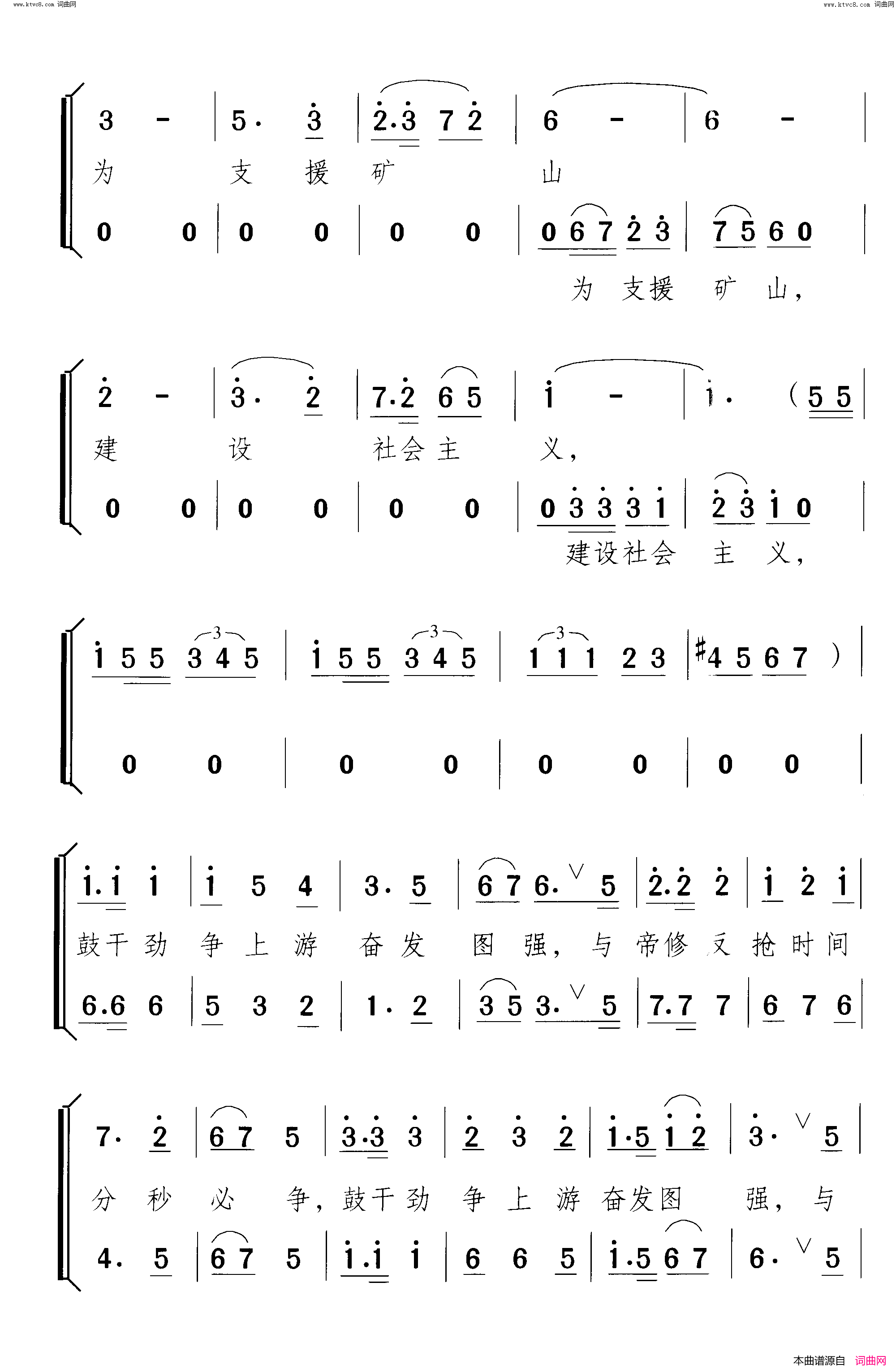 大会战的号角合唱炼钢大会战组歌 曲01简谱1