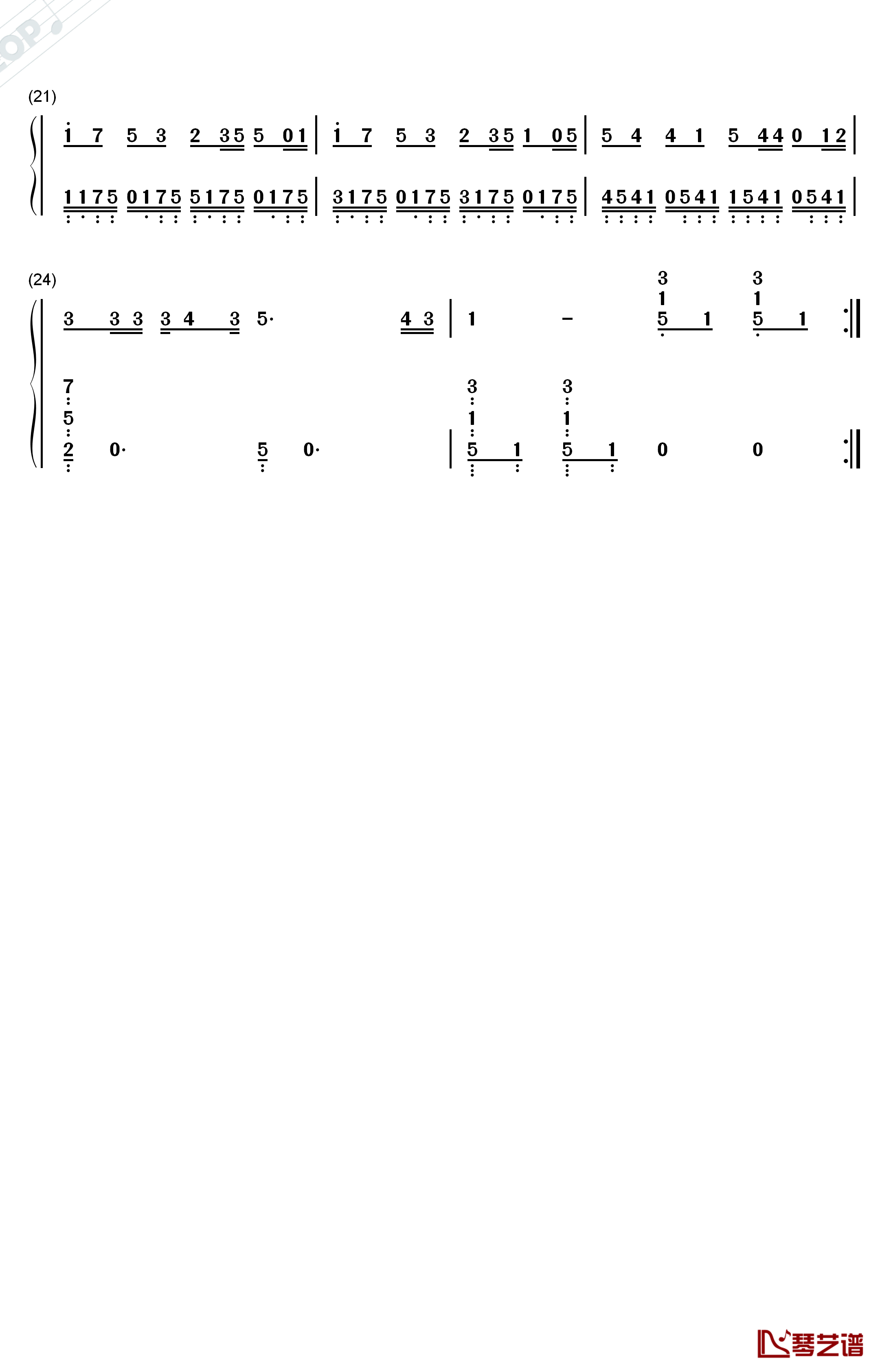 世界上没有真正的感同身受钢琴简谱-数字双手-王源2