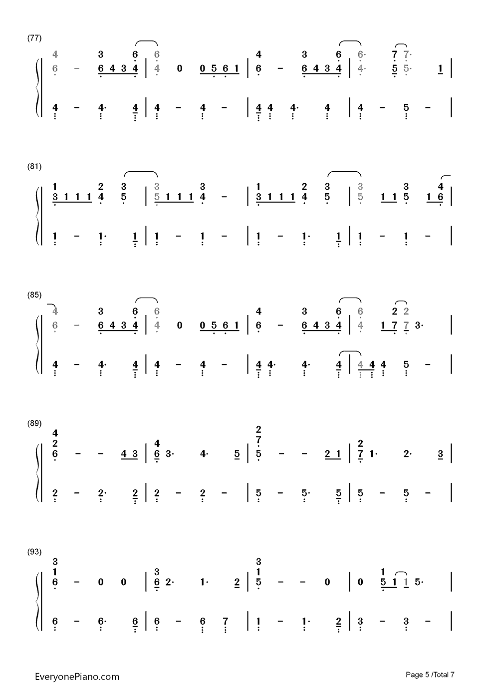 Princess of China钢琴简谱-数字双手-Coldplay5