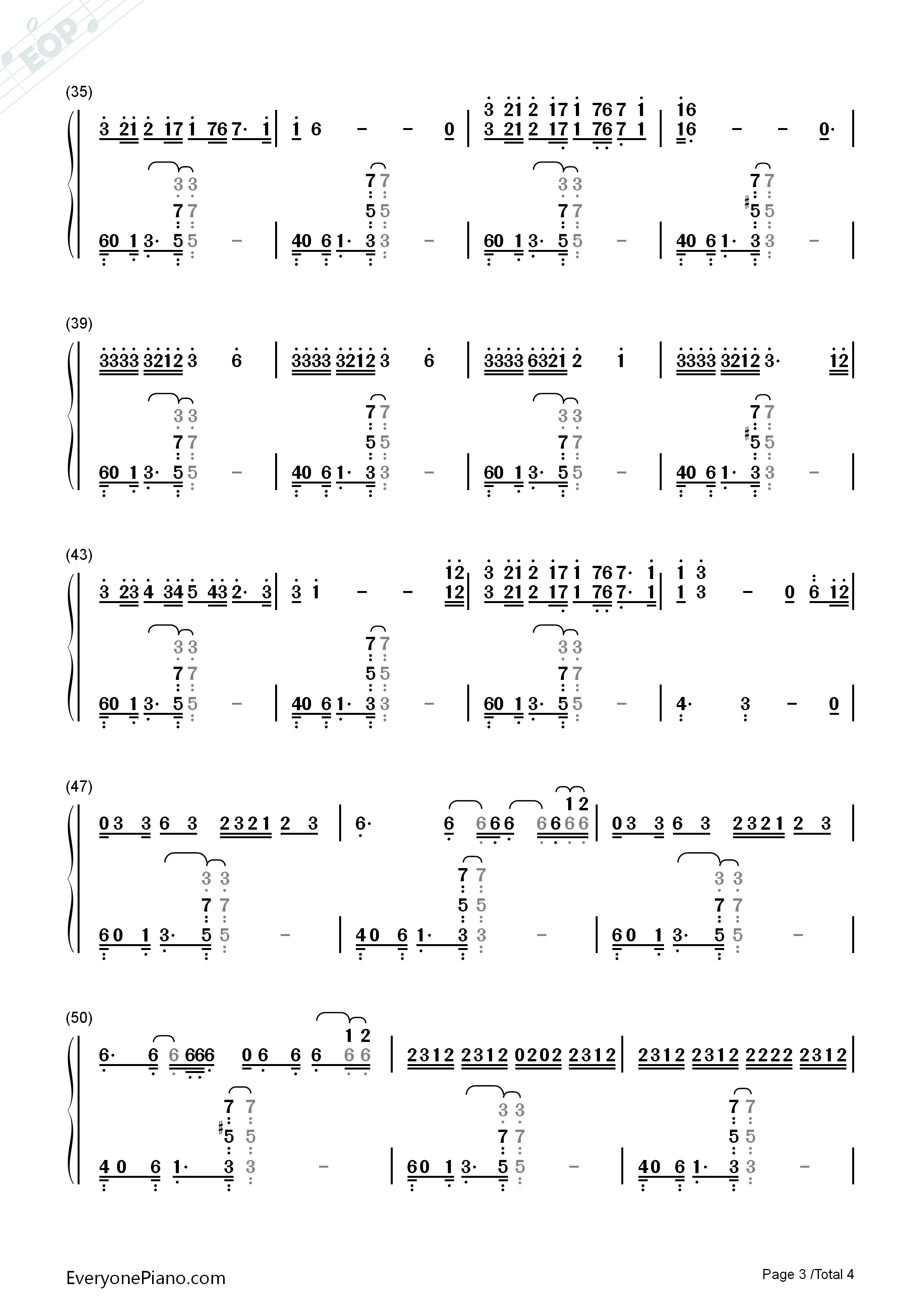 Down钢琴简谱-Marian Hill演唱3