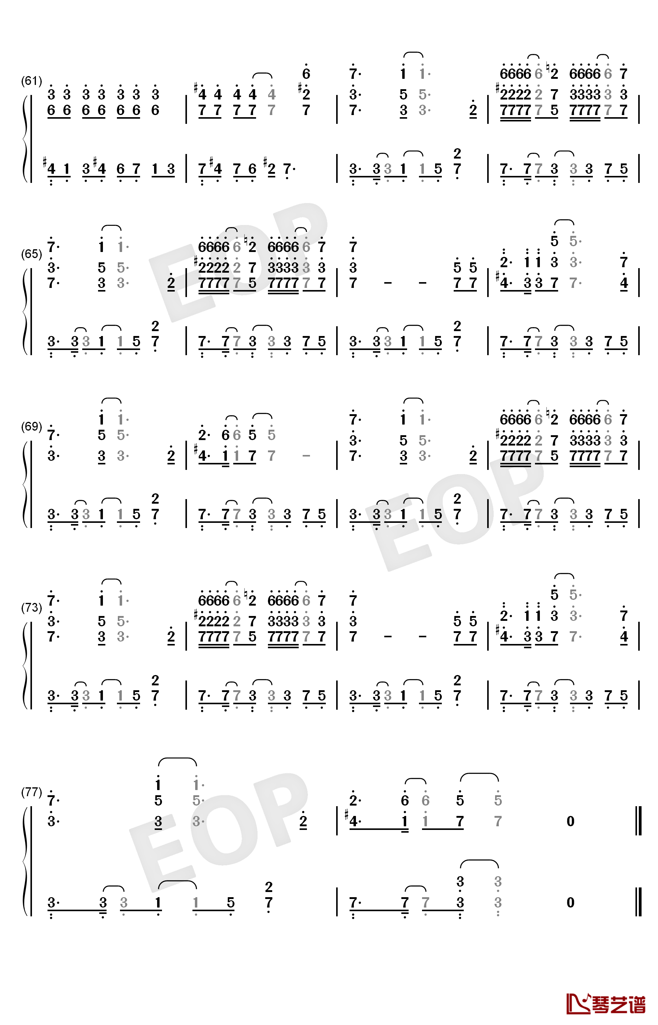 Pull Up钢琴简谱-数字双手-蔡徐坤4