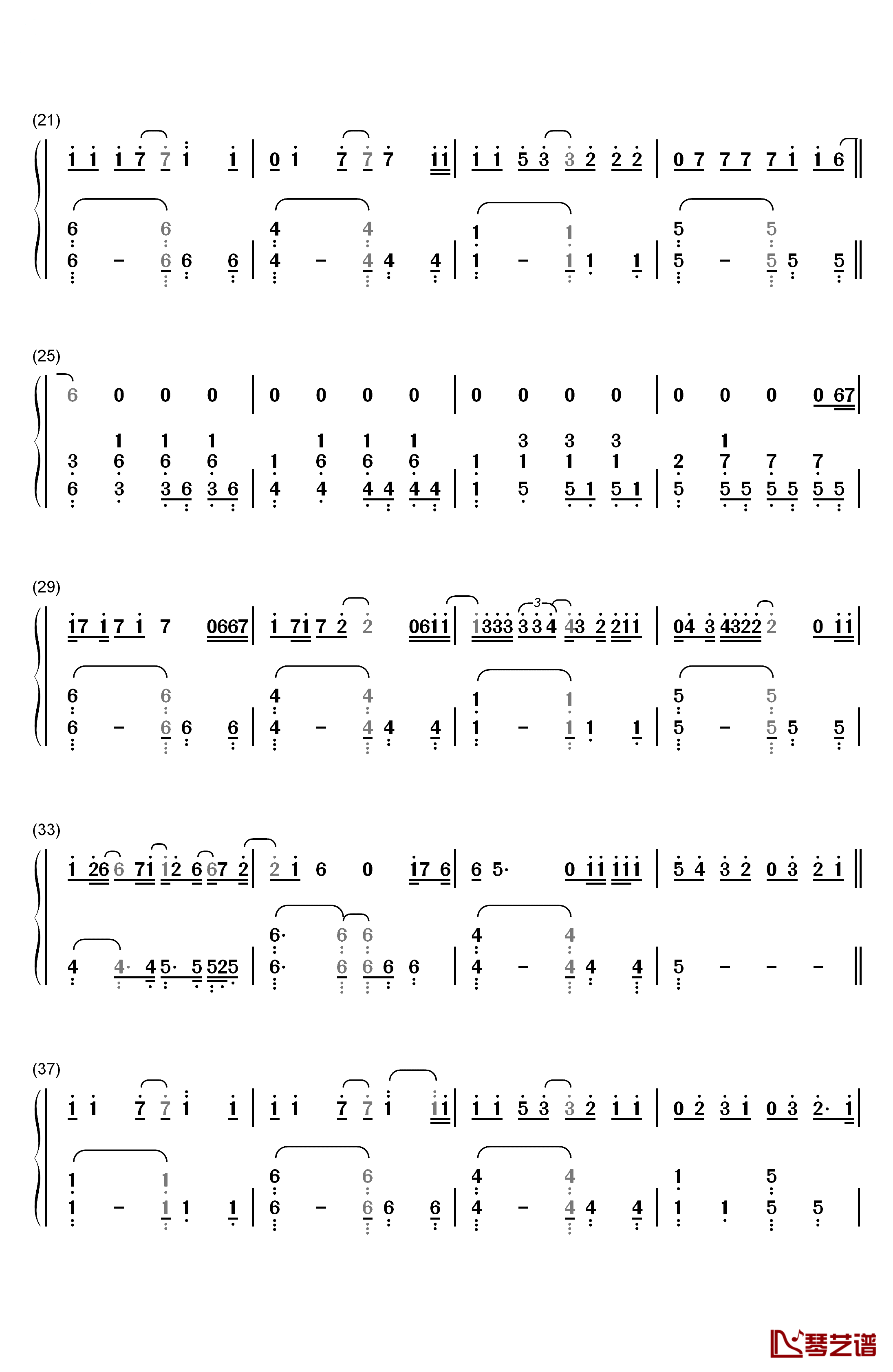 Perfect钢琴简谱-数字双手-Hedley2