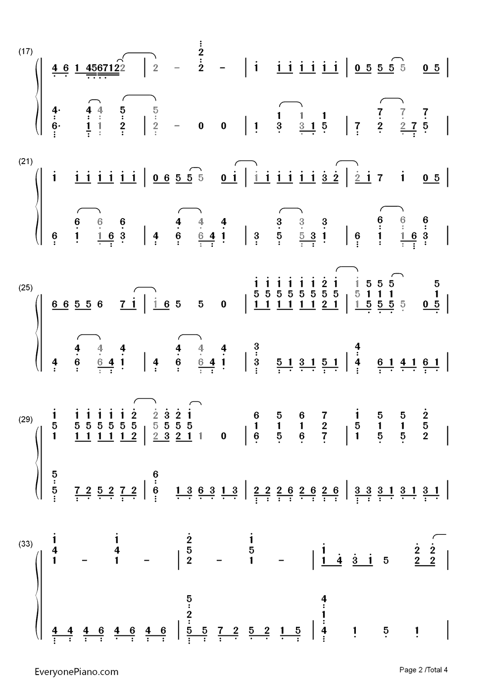 パルス钢琴简谱-数字双手-Team AA（佐仓绫音&钉宫理惠）2