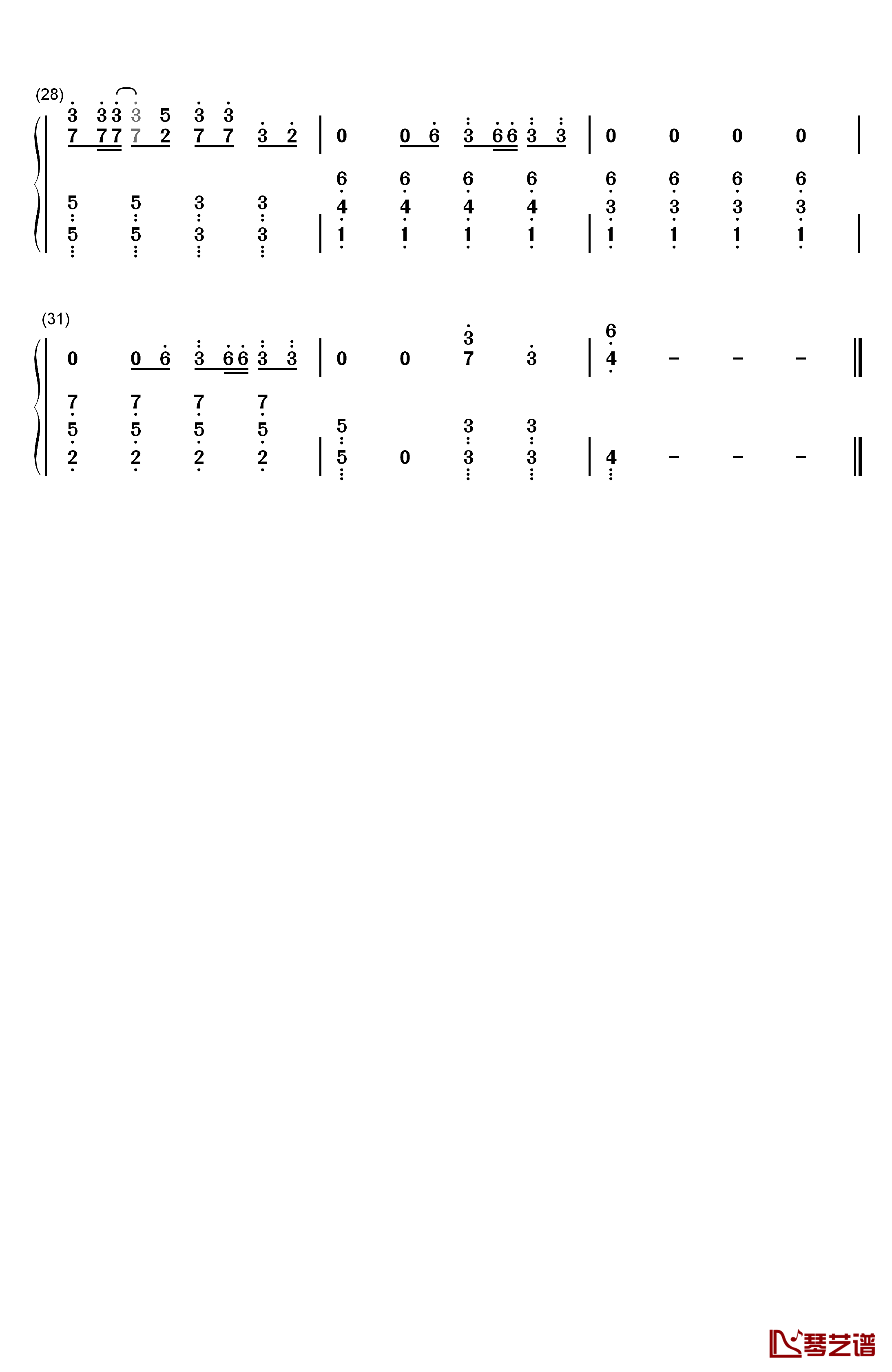 Diamonds简单版钢琴简谱-数字双手-Rihanna3