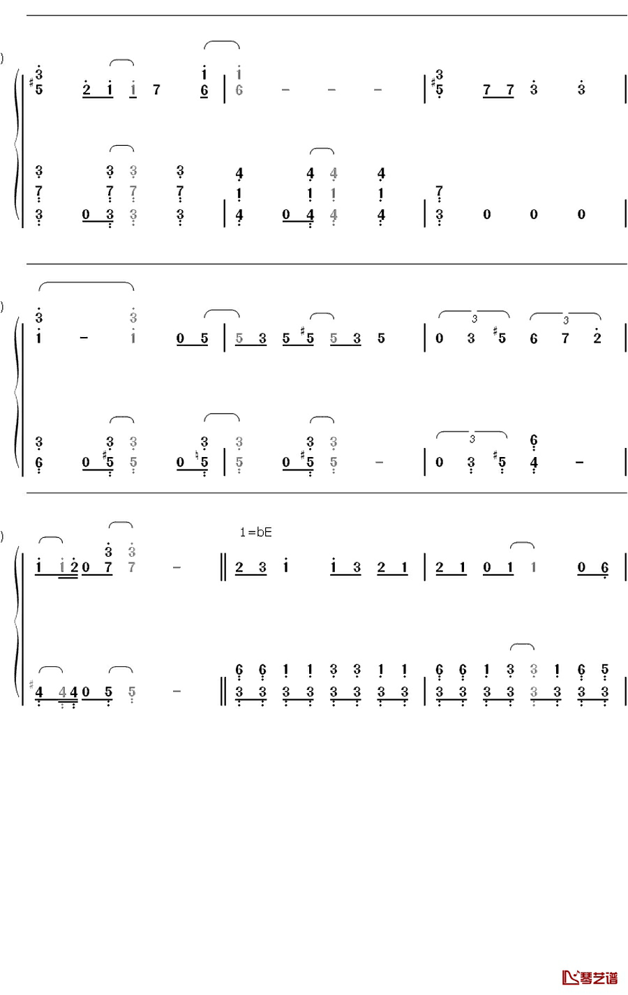 ハート・エレキ钢琴简谱-数字双手-AKB4810