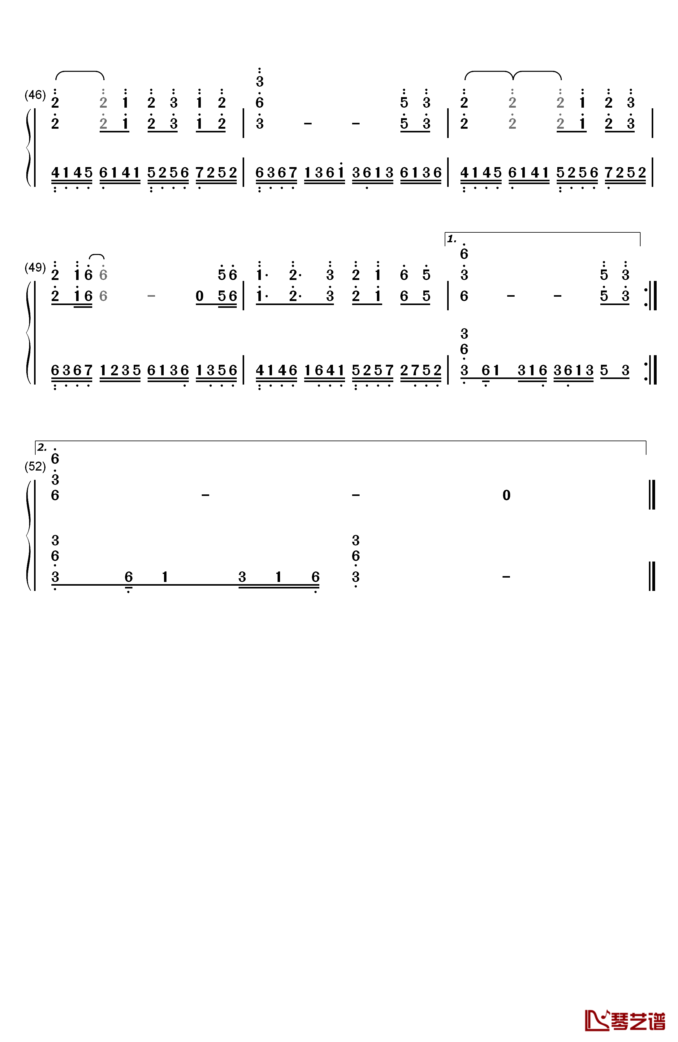 春よ、来い钢琴简谱-数字双手-松任谷由实4