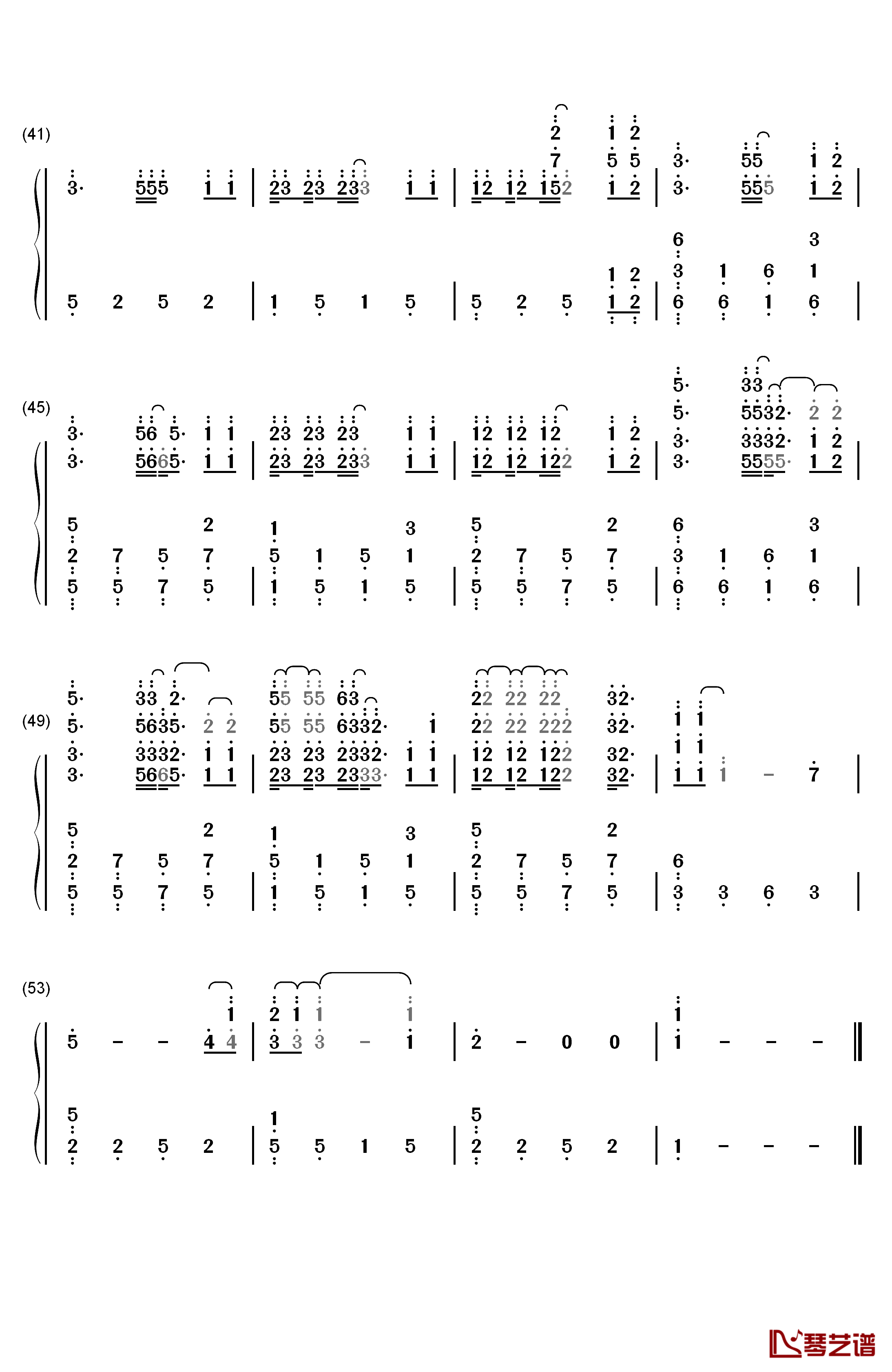 心之火钢琴简谱-数字双手-飞儿乐团  彭佳慧3