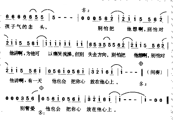 别怕简谱-高枫演唱1