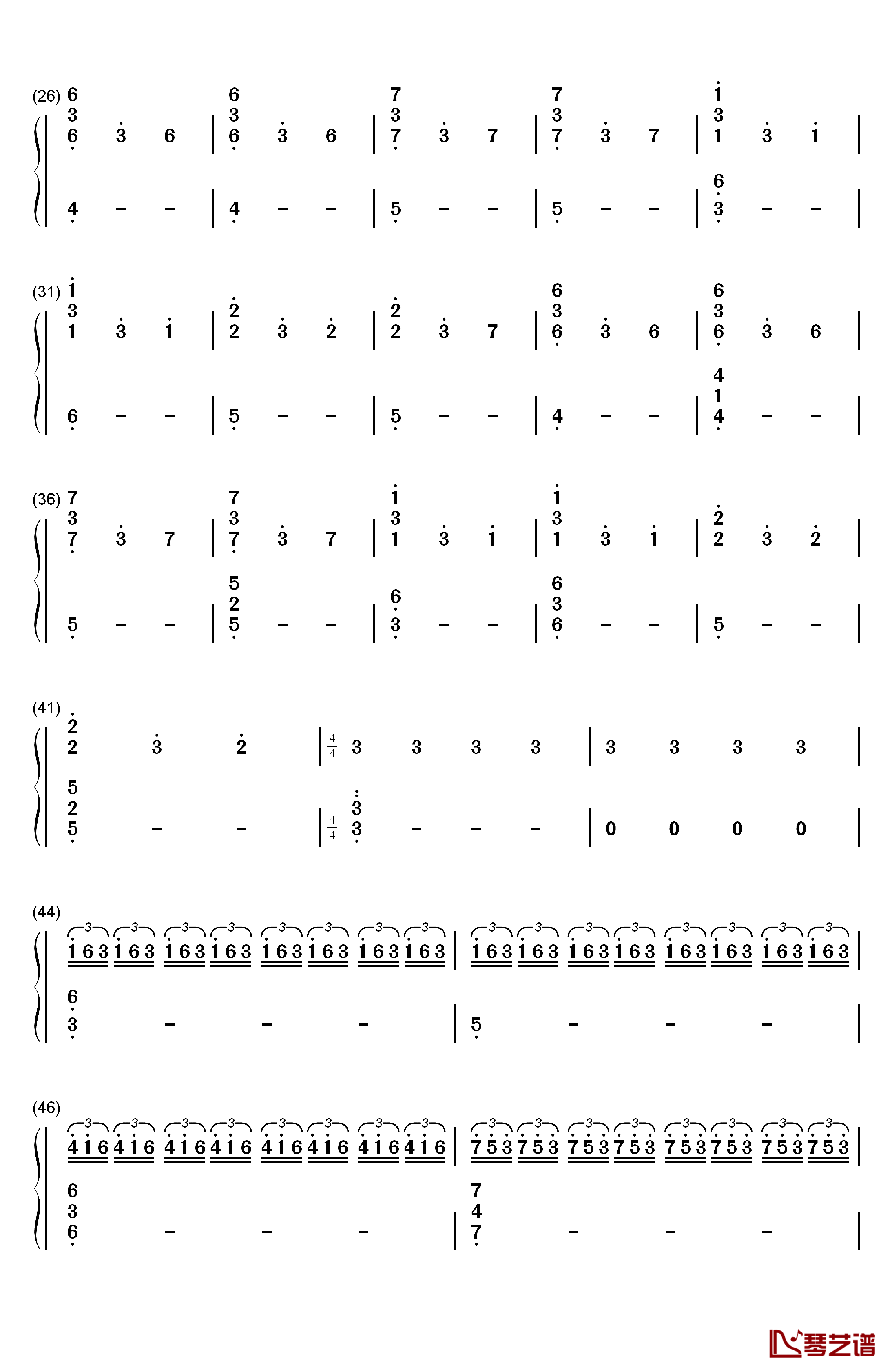 星际穿越主题曲钢琴简谱-数字双手-Hans Zimmer2