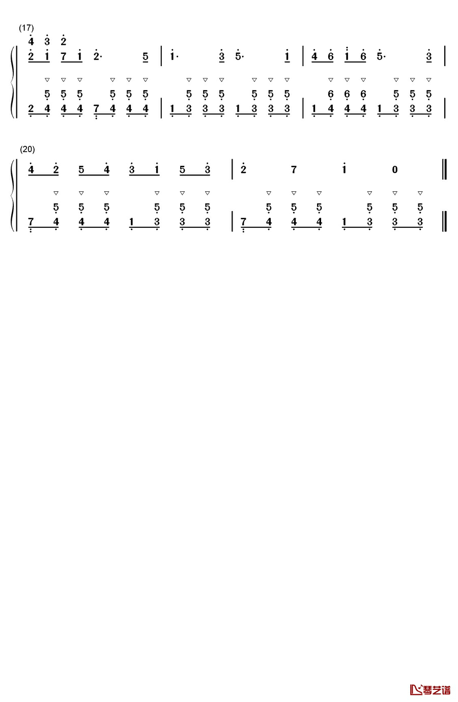 快乐的农夫钢琴简谱-数字双手-舒曼2