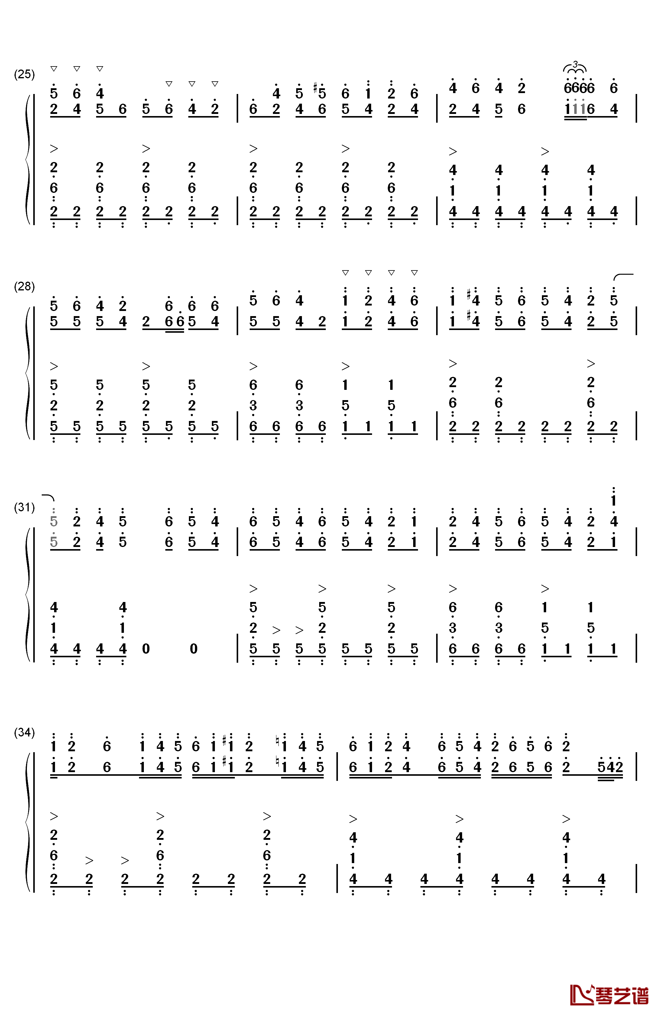 普通DISCO钢琴简谱-数字双手-洛天依 言和3