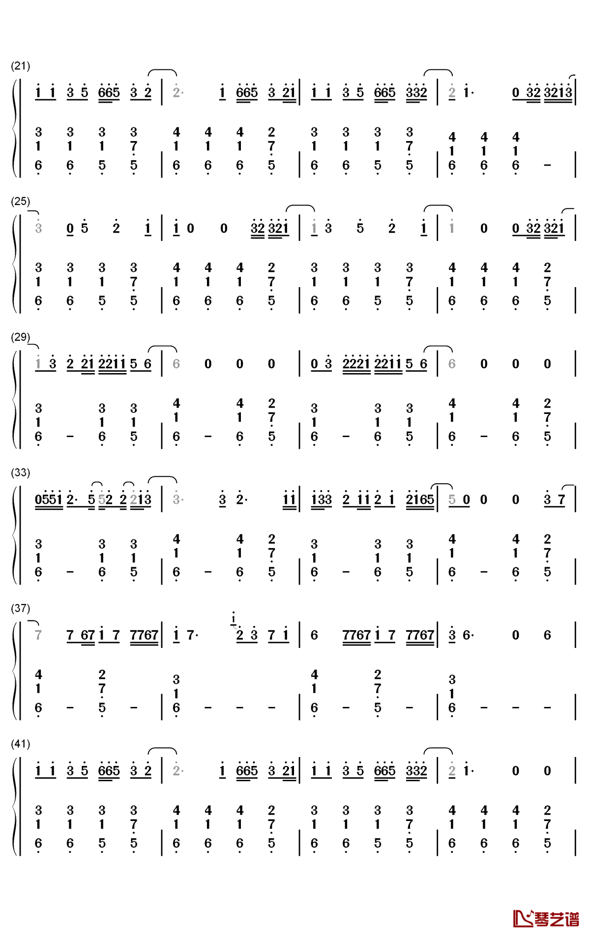 Be Happy钢琴简谱-数字双手-Dixie D'Amelio2