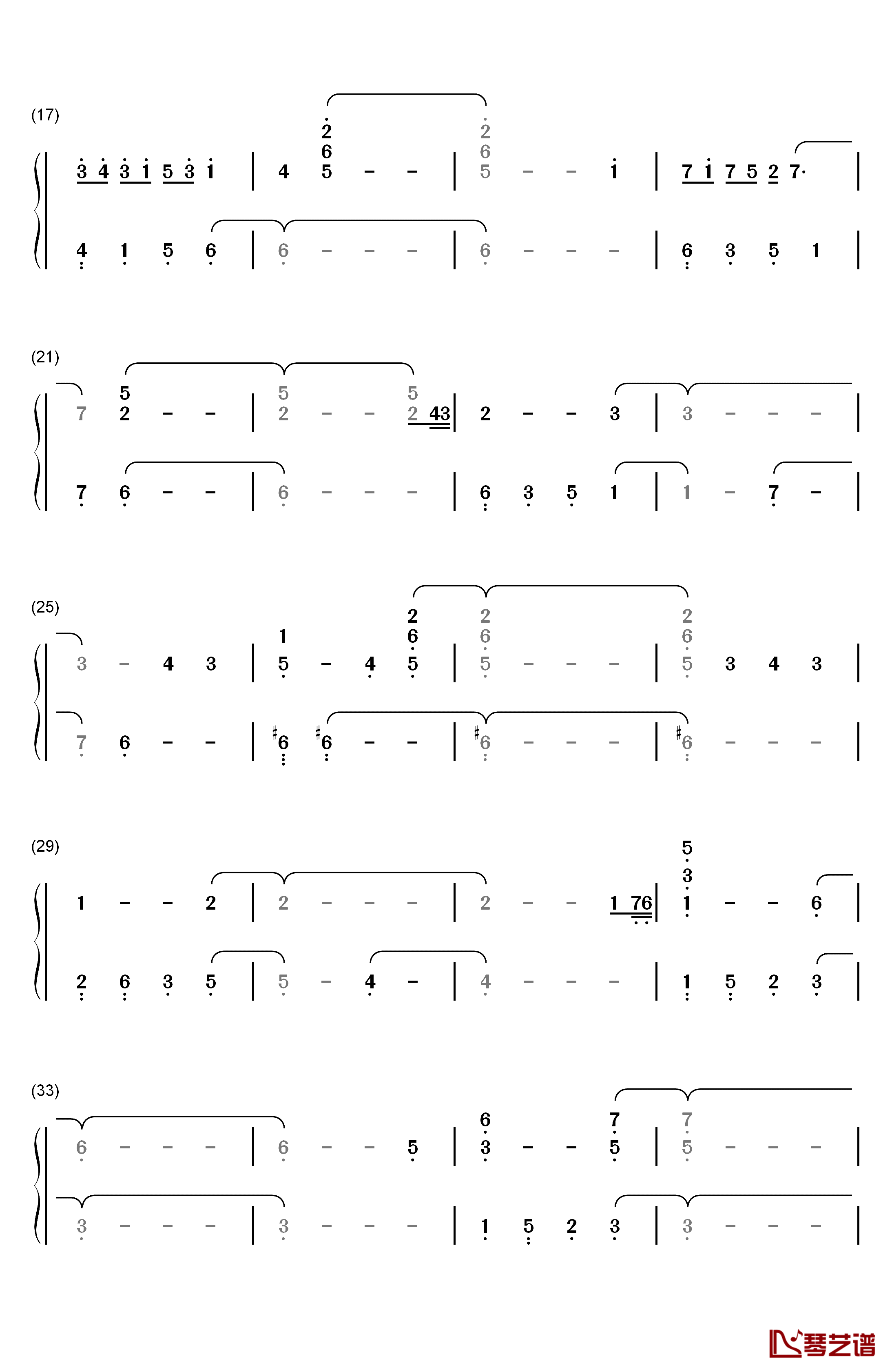 Reminiscence钢琴简谱-数字双手-岩崎琢2