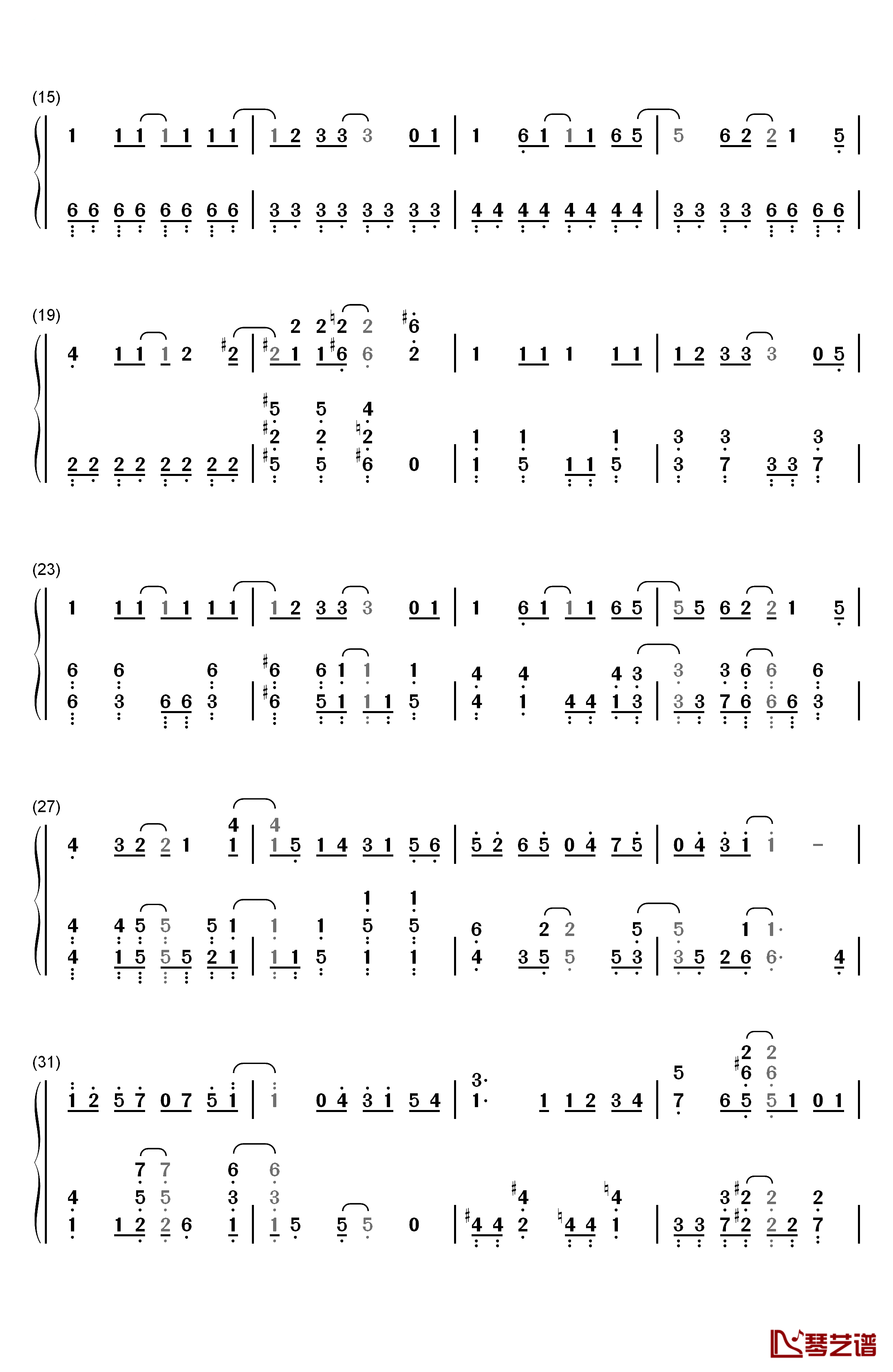 発見者はワタシ钢琴简谱-数字双手-たぴみる2