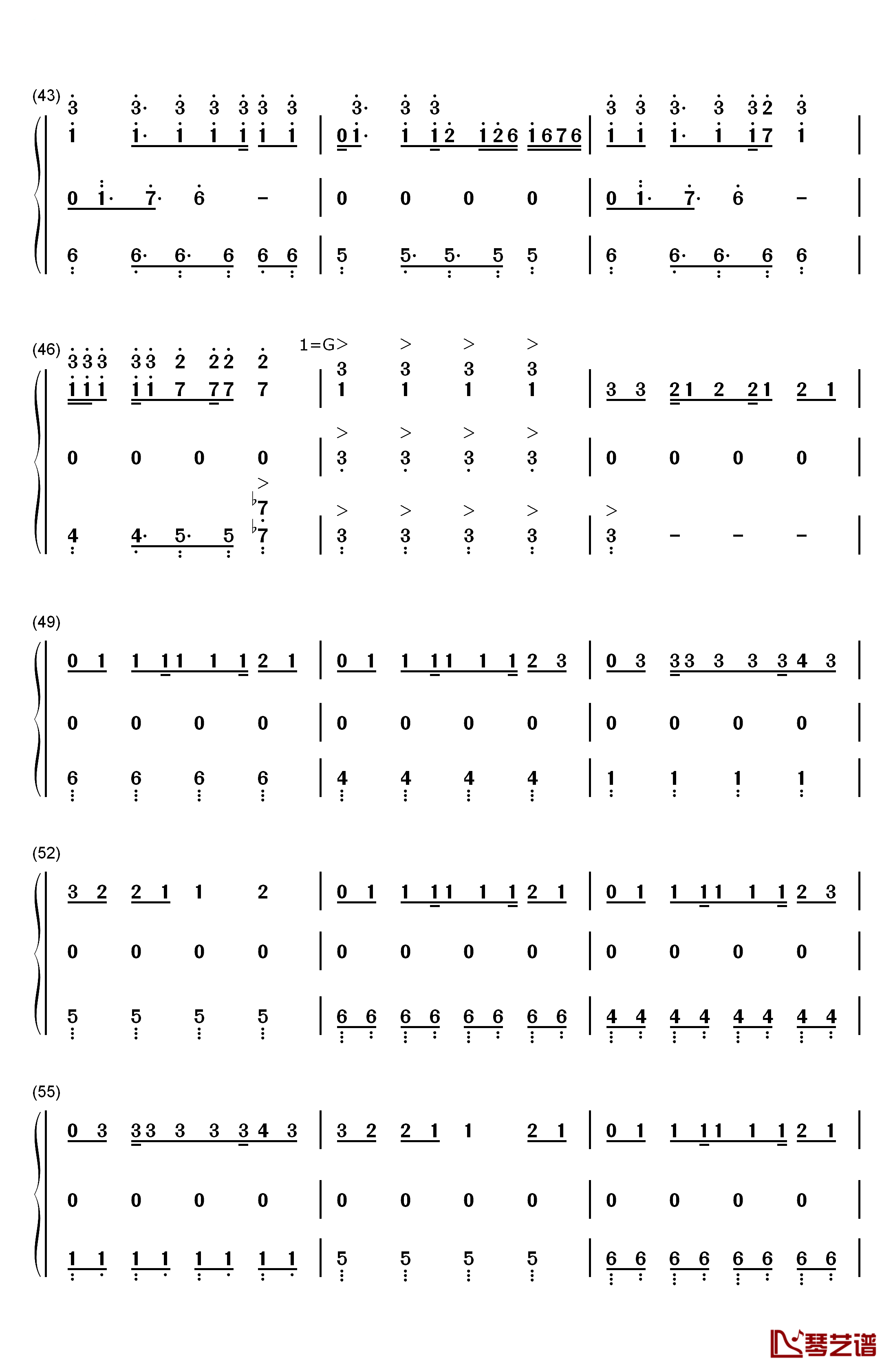 生命之风钢琴简谱-数字双手-SNH485