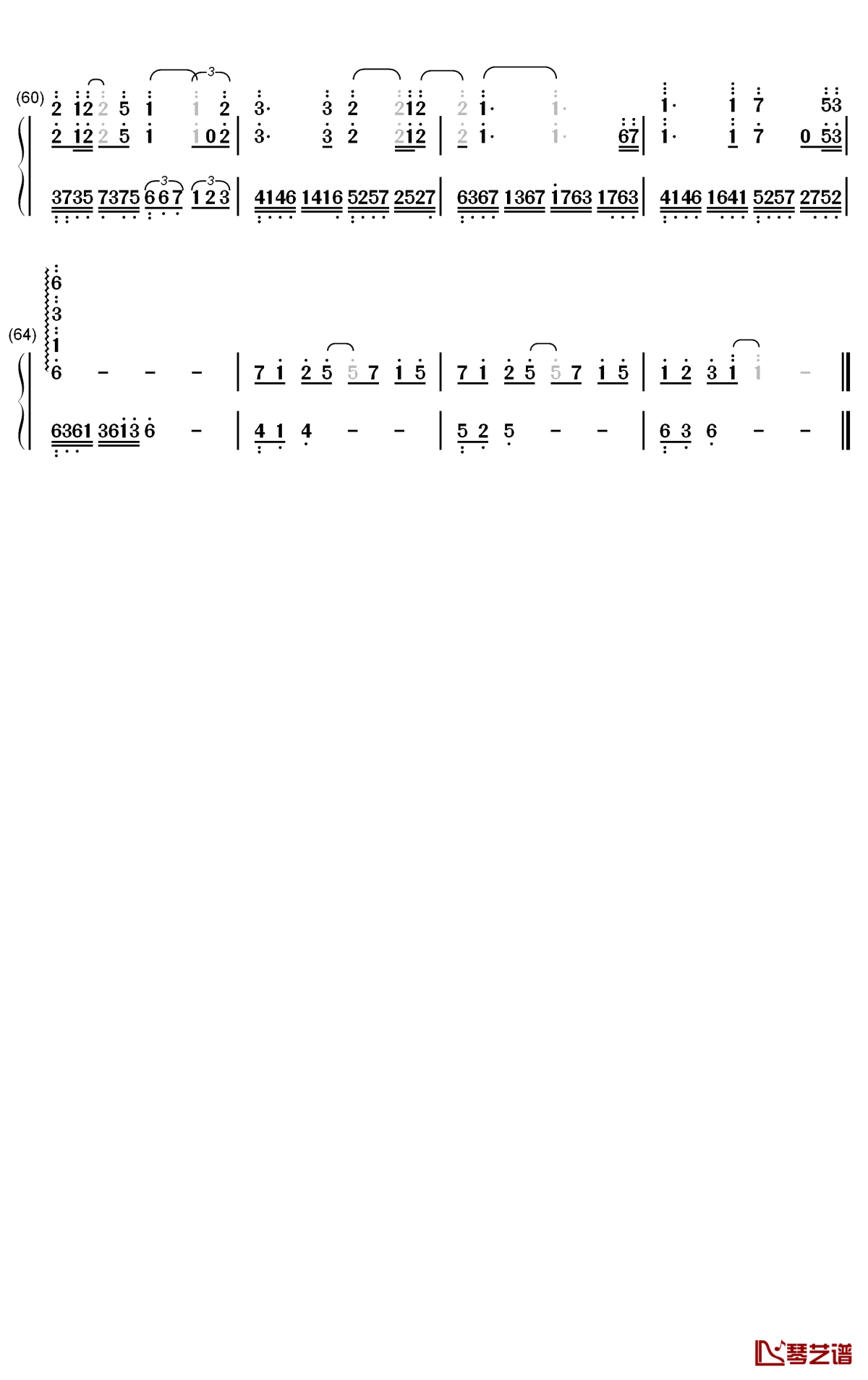 此生不换钢琴简谱-数字双手-青鸟飞鱼4