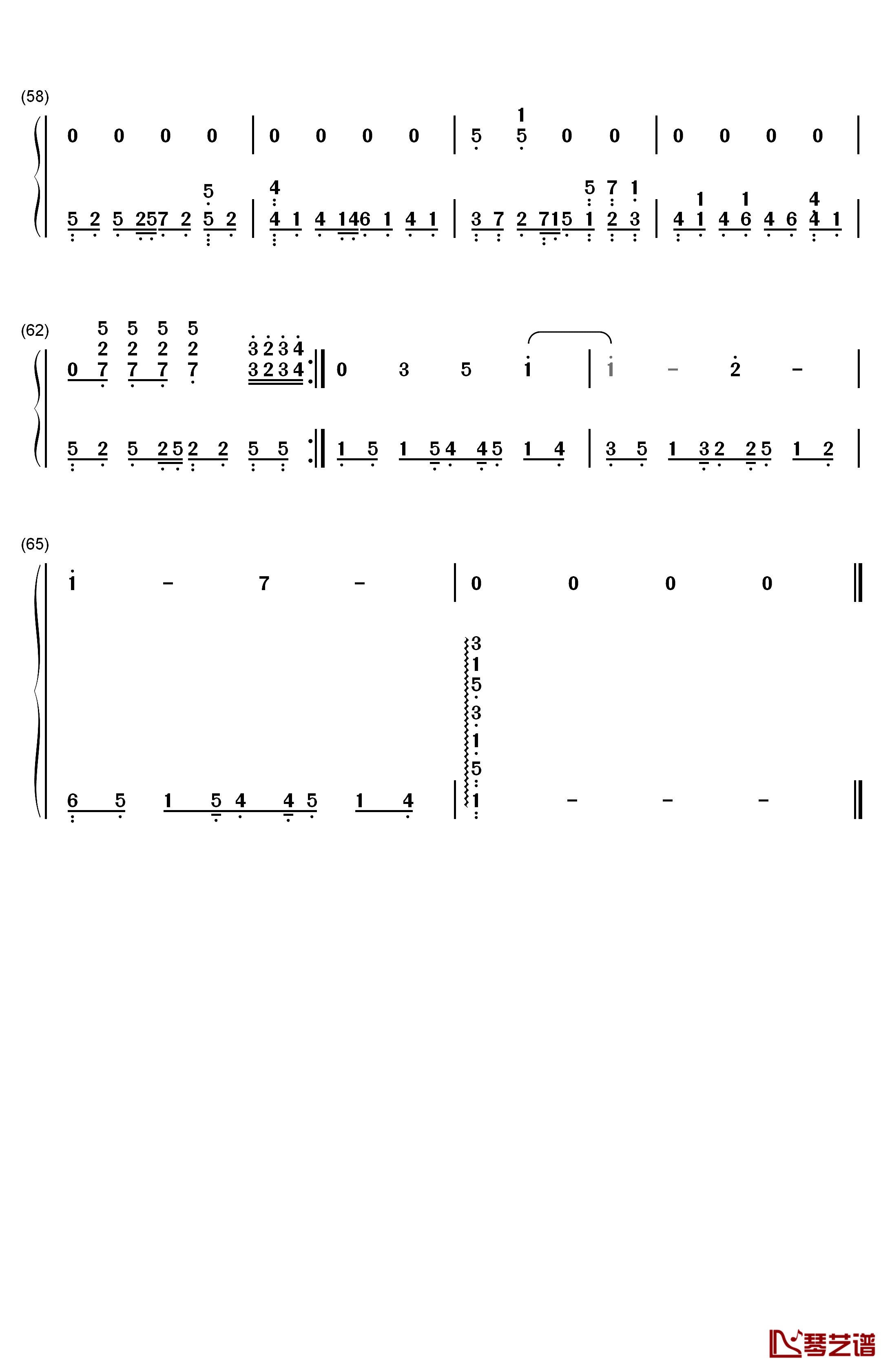 花香钢琴简谱-数字双手-许绍洋4