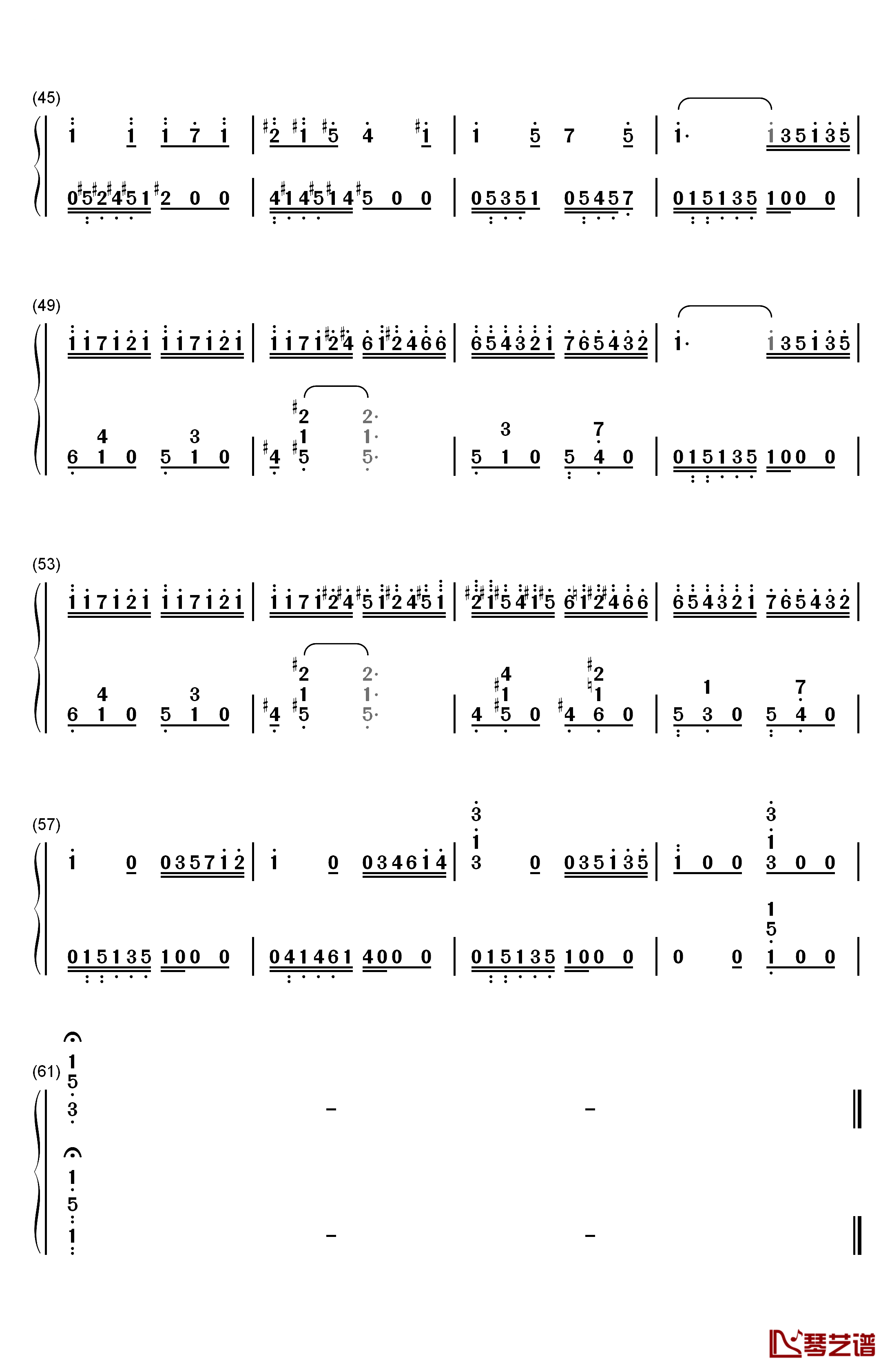 蝴蝶钢琴简谱-数字双手-默克尔3