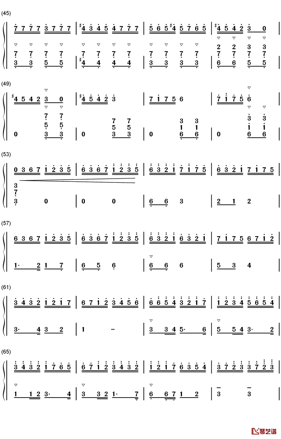 欢乐的牧童钢琴简谱-数字双手-赵松庭3