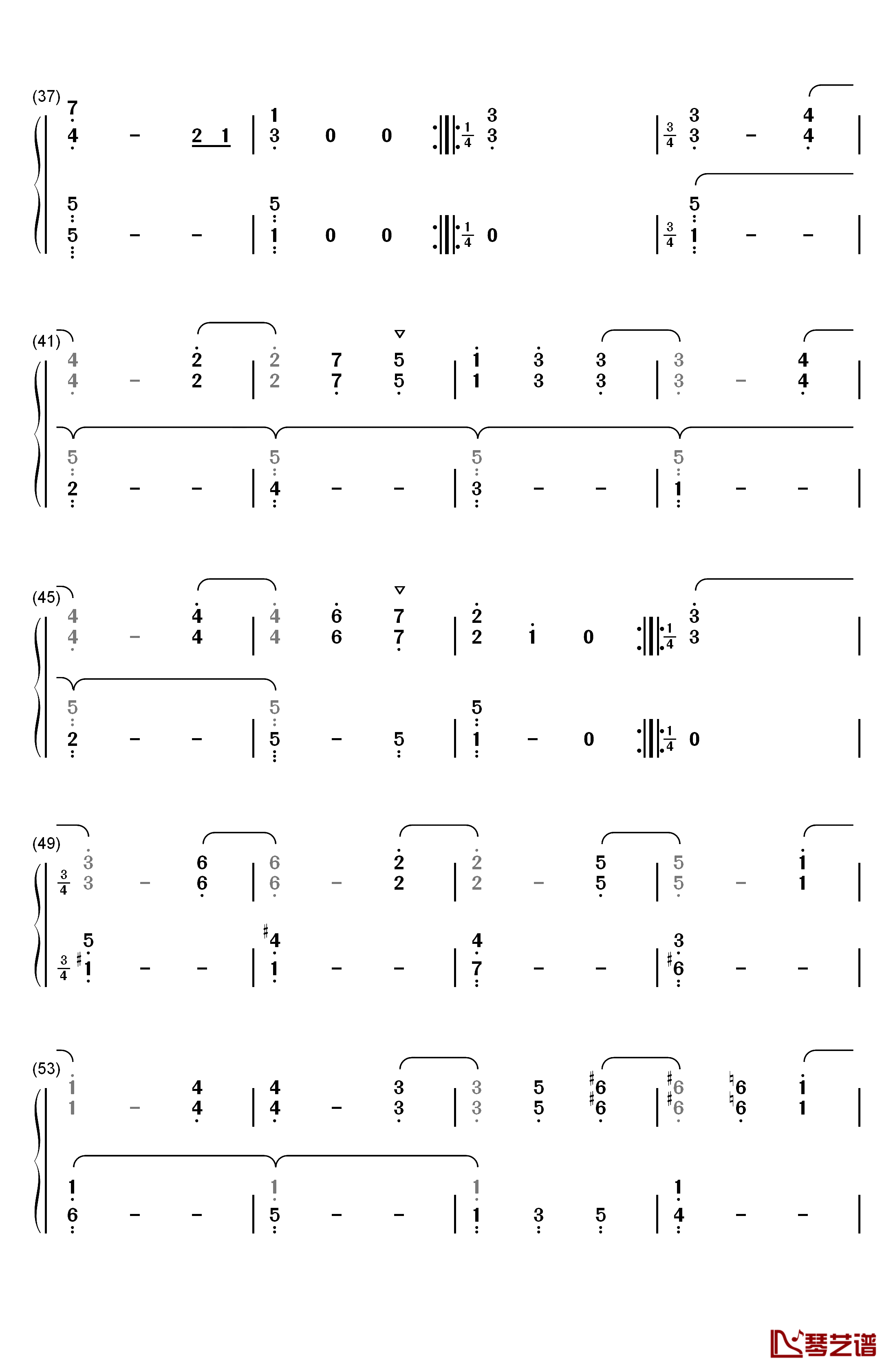 月光奏鸣曲第二乐章钢琴简谱-数字双手-贝多芬3