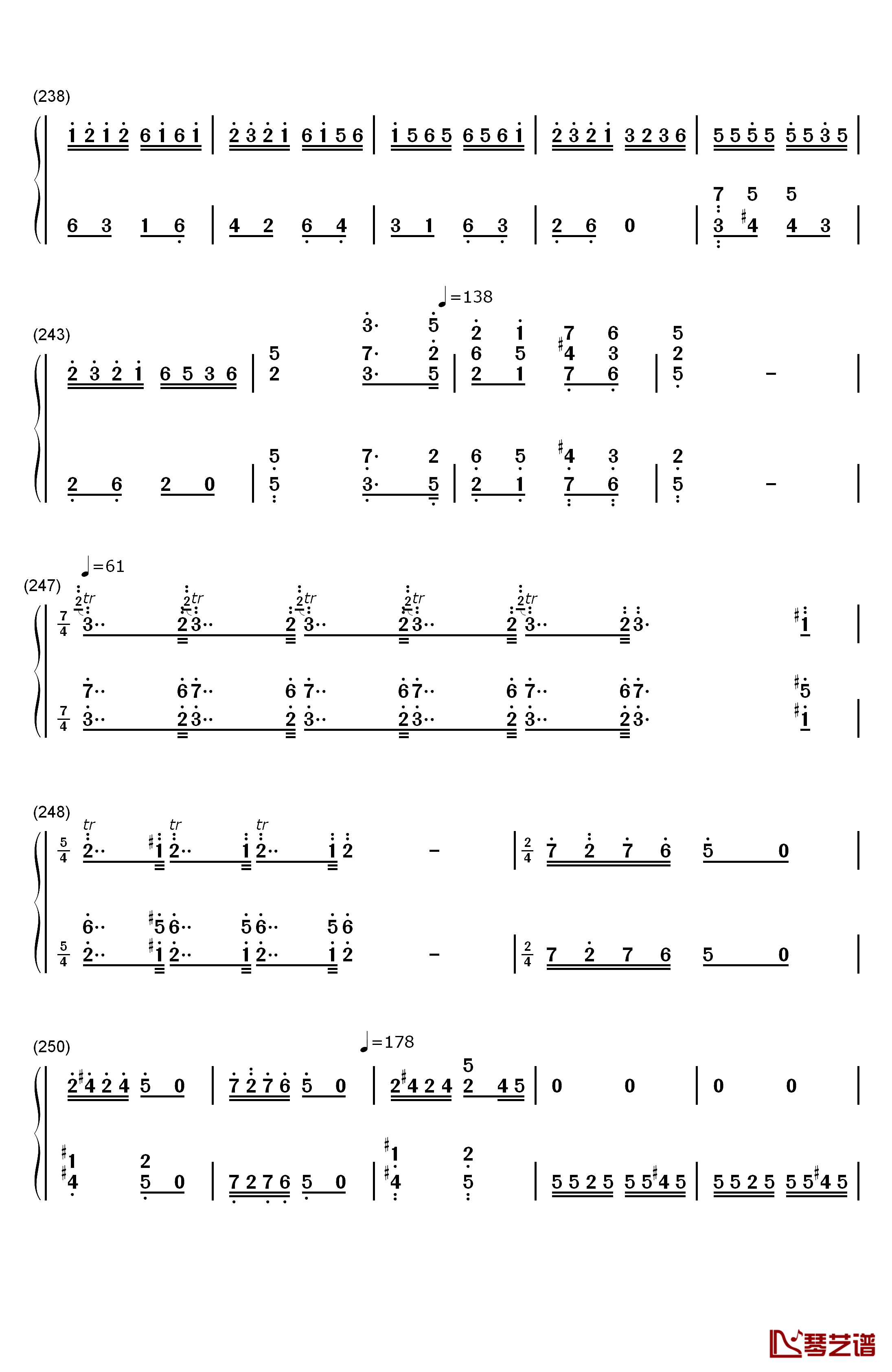 百鸟朝凤钢琴简谱-数字双手-王建中13