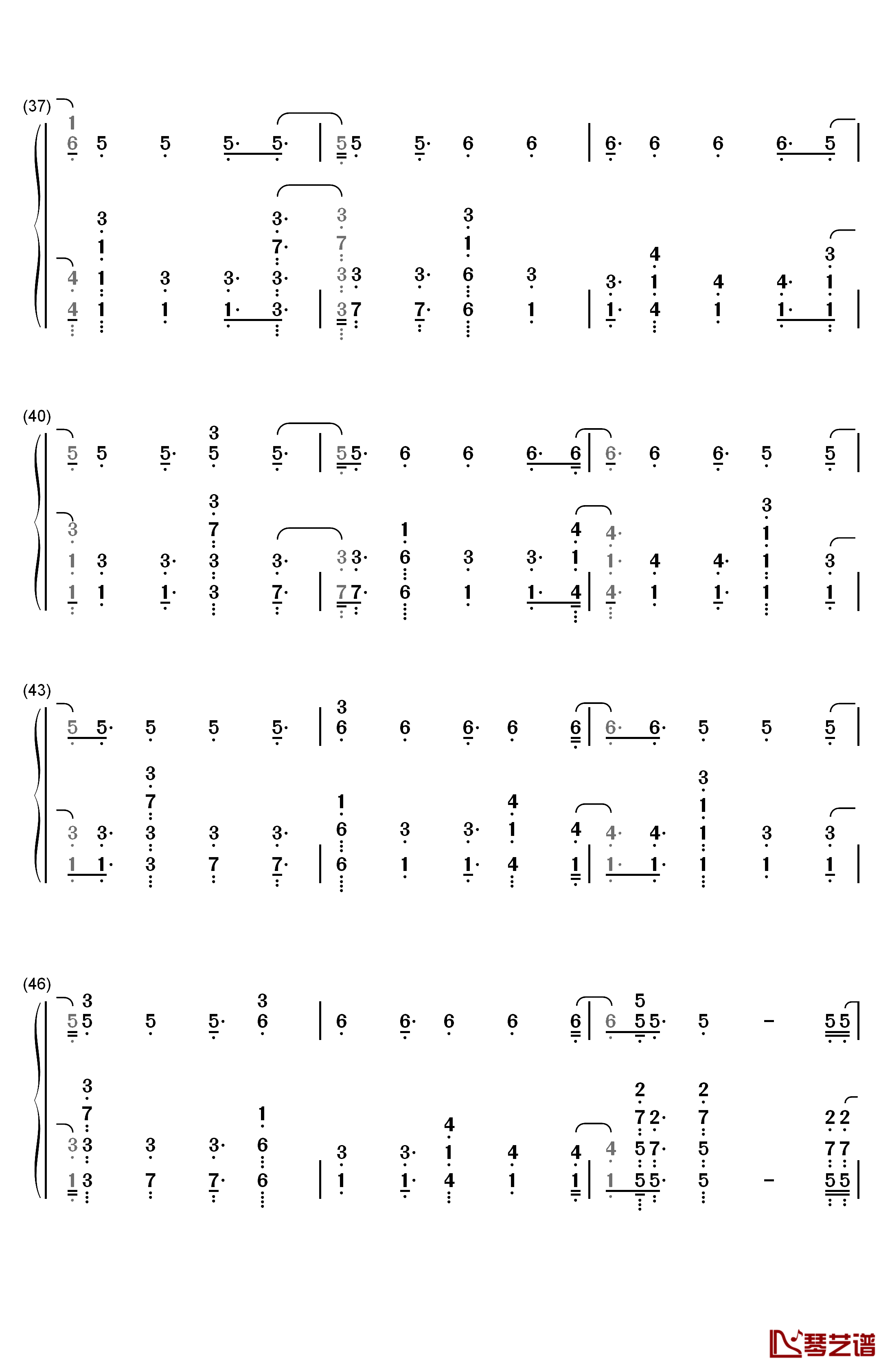 Naked钢琴简谱-数字双手-James Arthur4