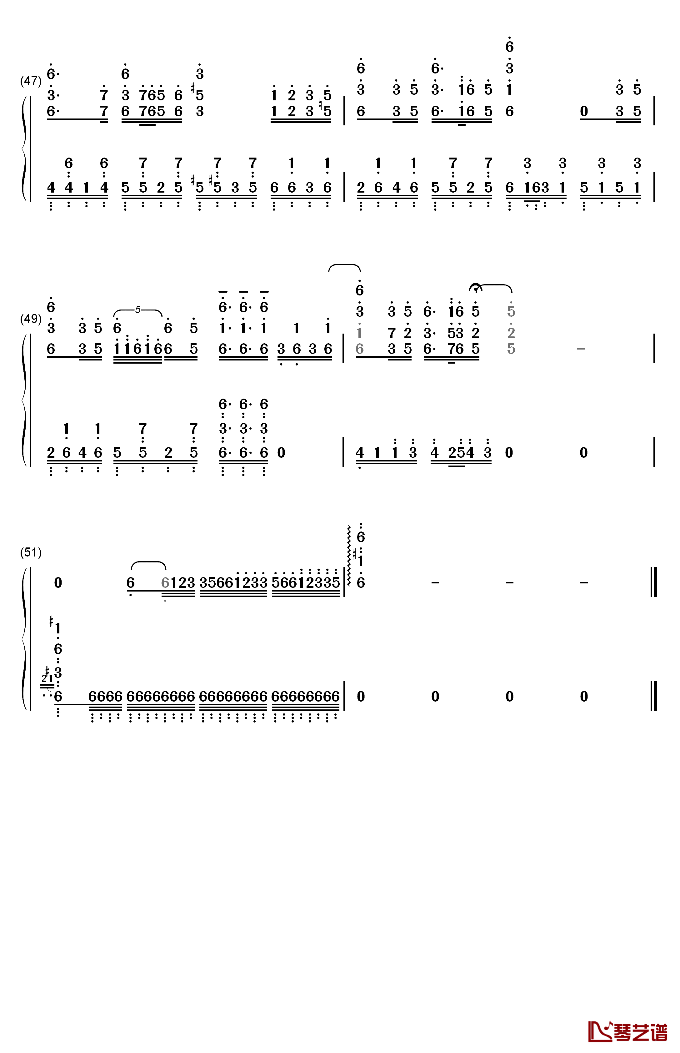 咲かせや咲かせ钢琴简谱-数字双手-EGOIST7