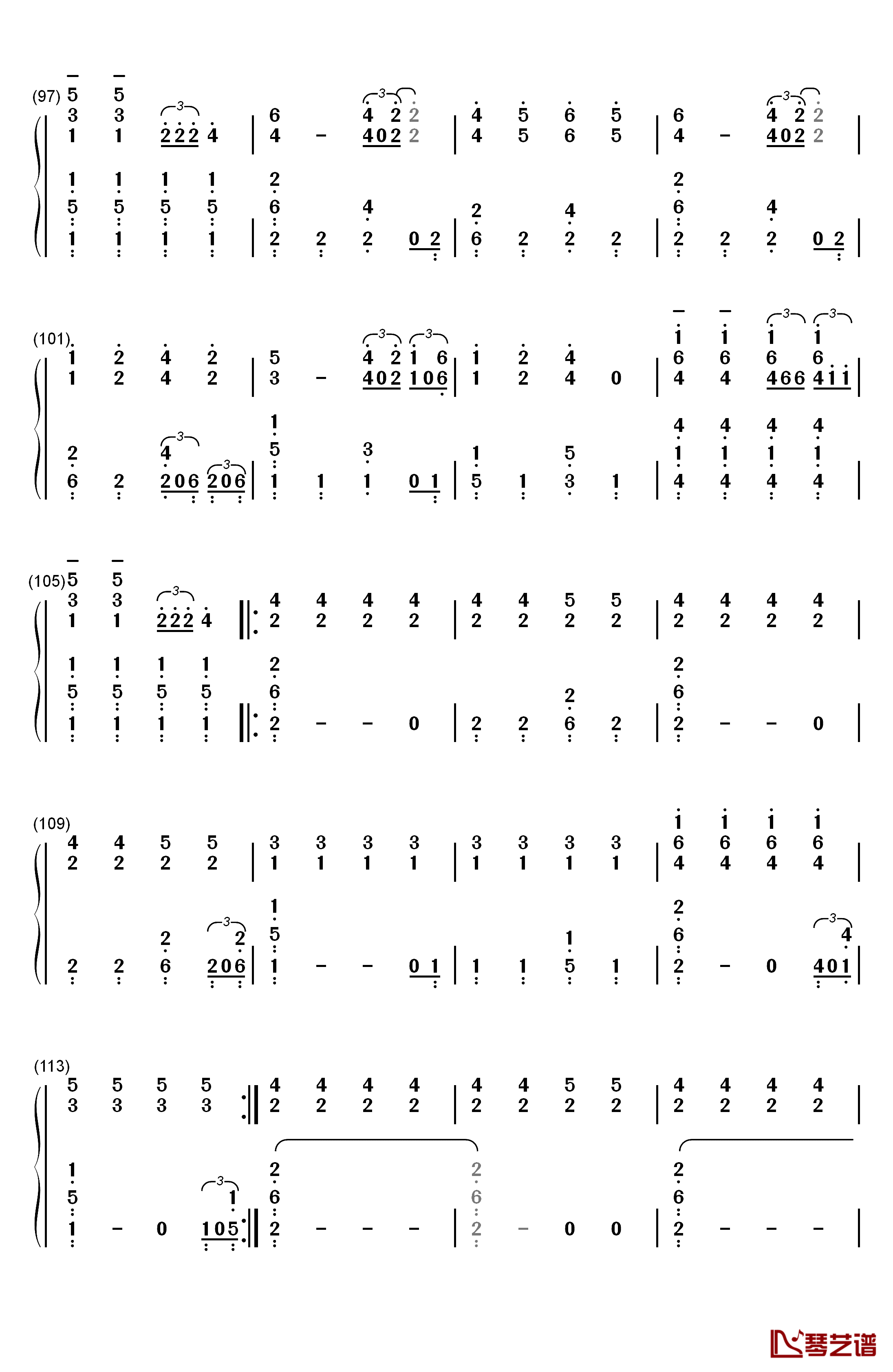 Sail钢琴简谱-数字双手-Awolnation6