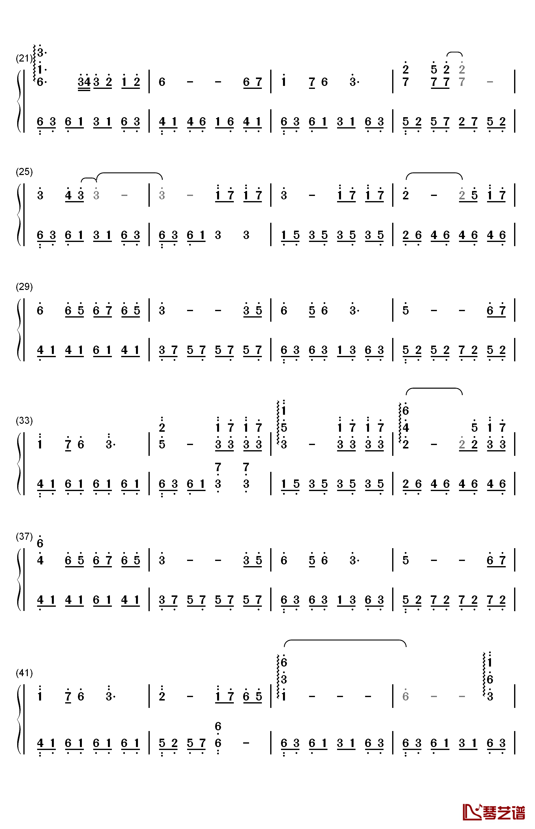 殇钢琴简谱-数字双手-徐嘉良2