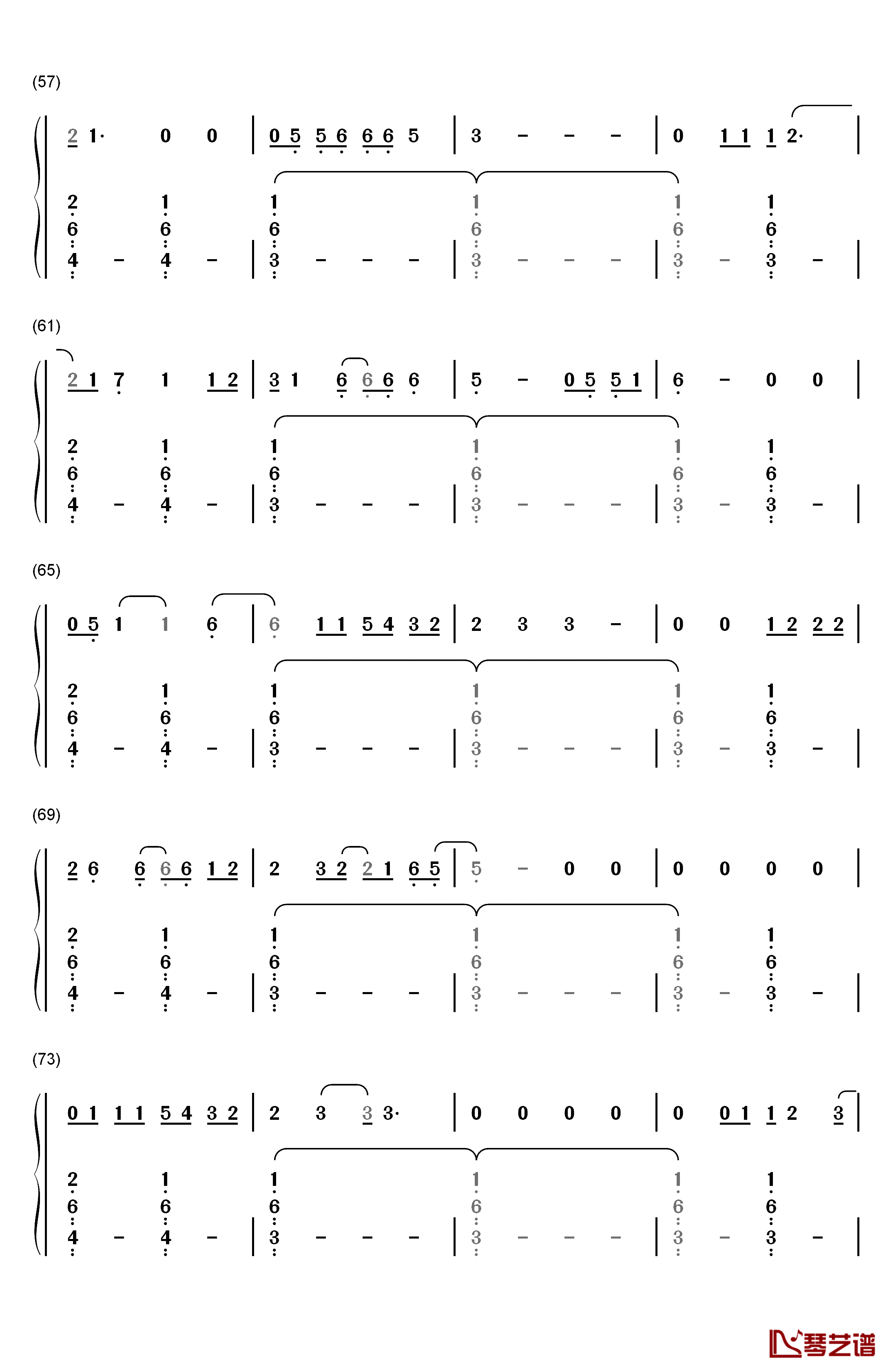 Bridges钢琴简谱-数字双手-Broods4