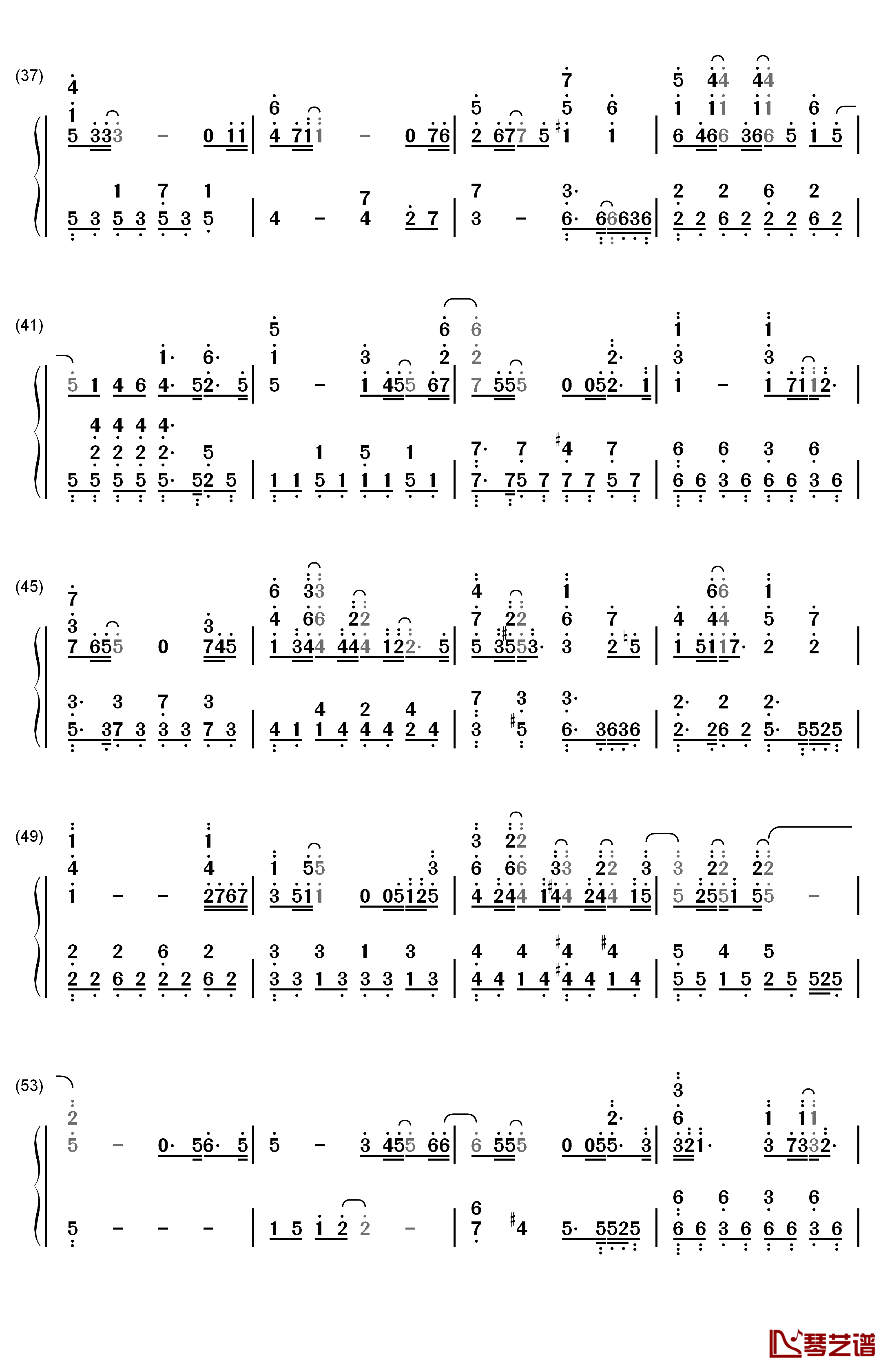 爱那一句话钢琴简谱-数字双手-金泰妍3