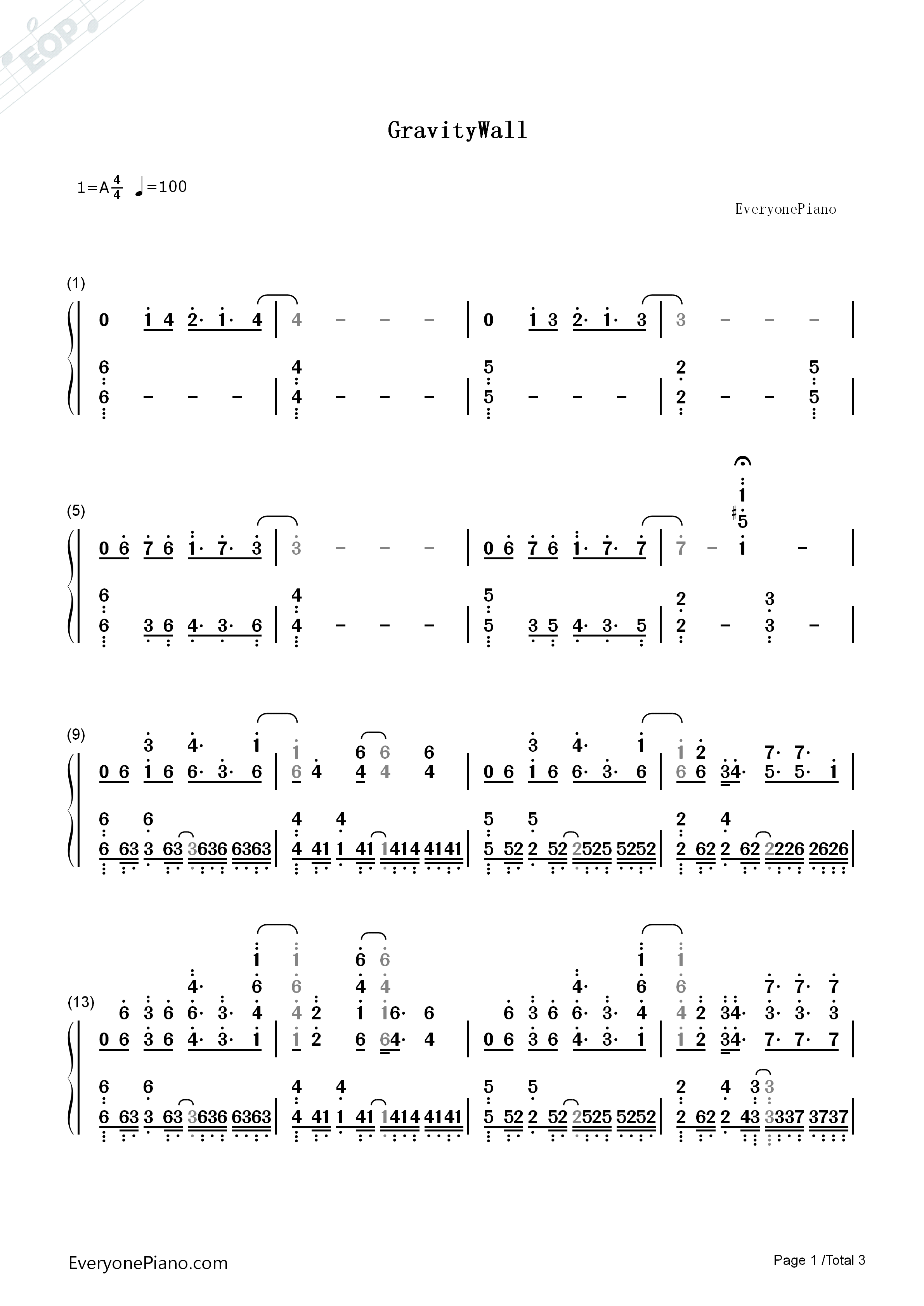GravityWall钢琴简谱-SawanoHiroyuki[nZk]:Tielle & Gemie演唱1