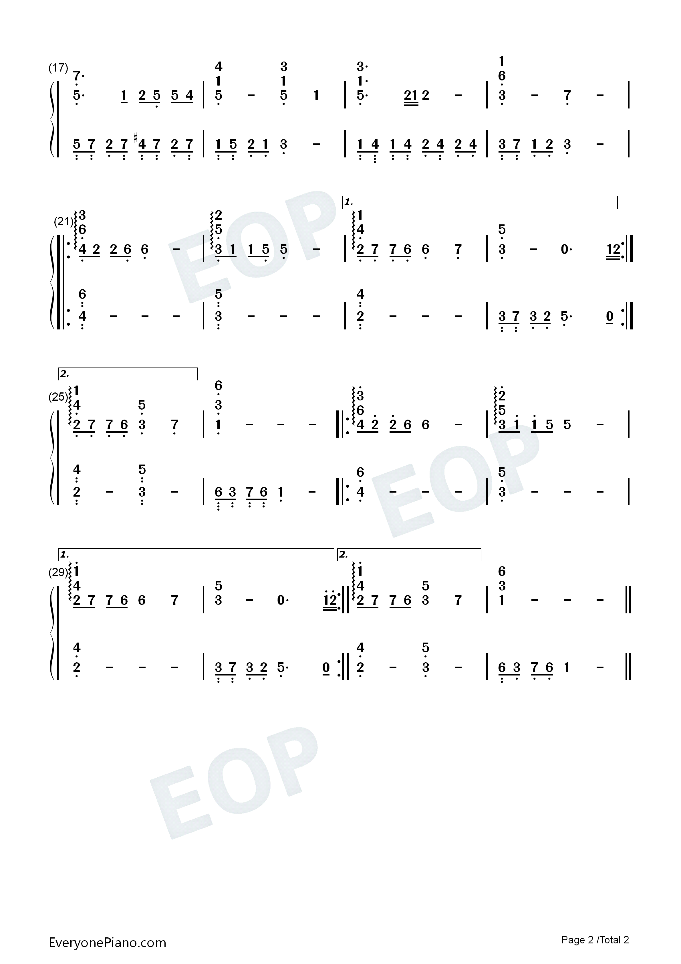 ひとりにしないで钢琴简谱-AIC ASTA演唱2