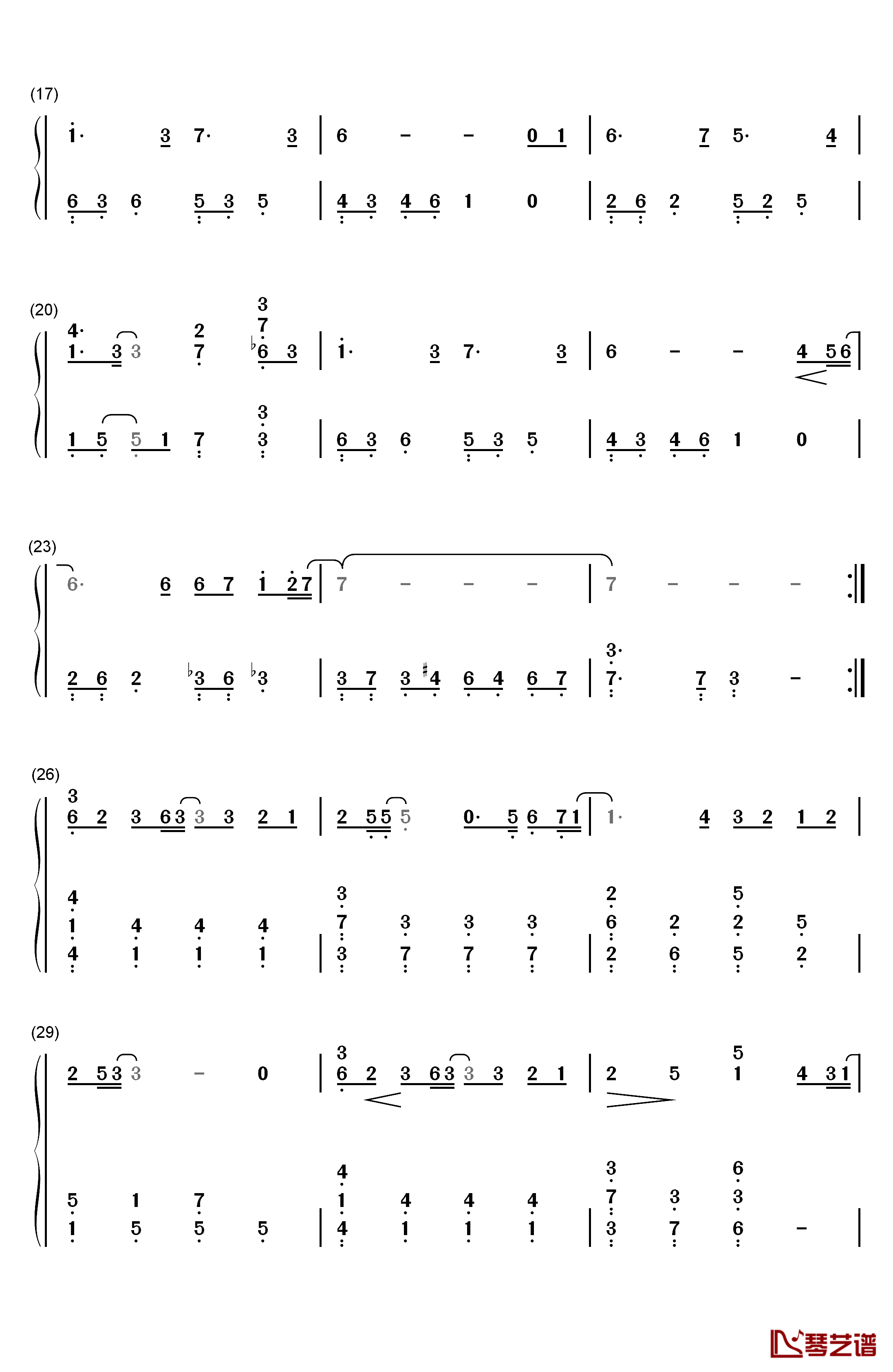 花信钢琴简谱-数字双手-朴孝信2