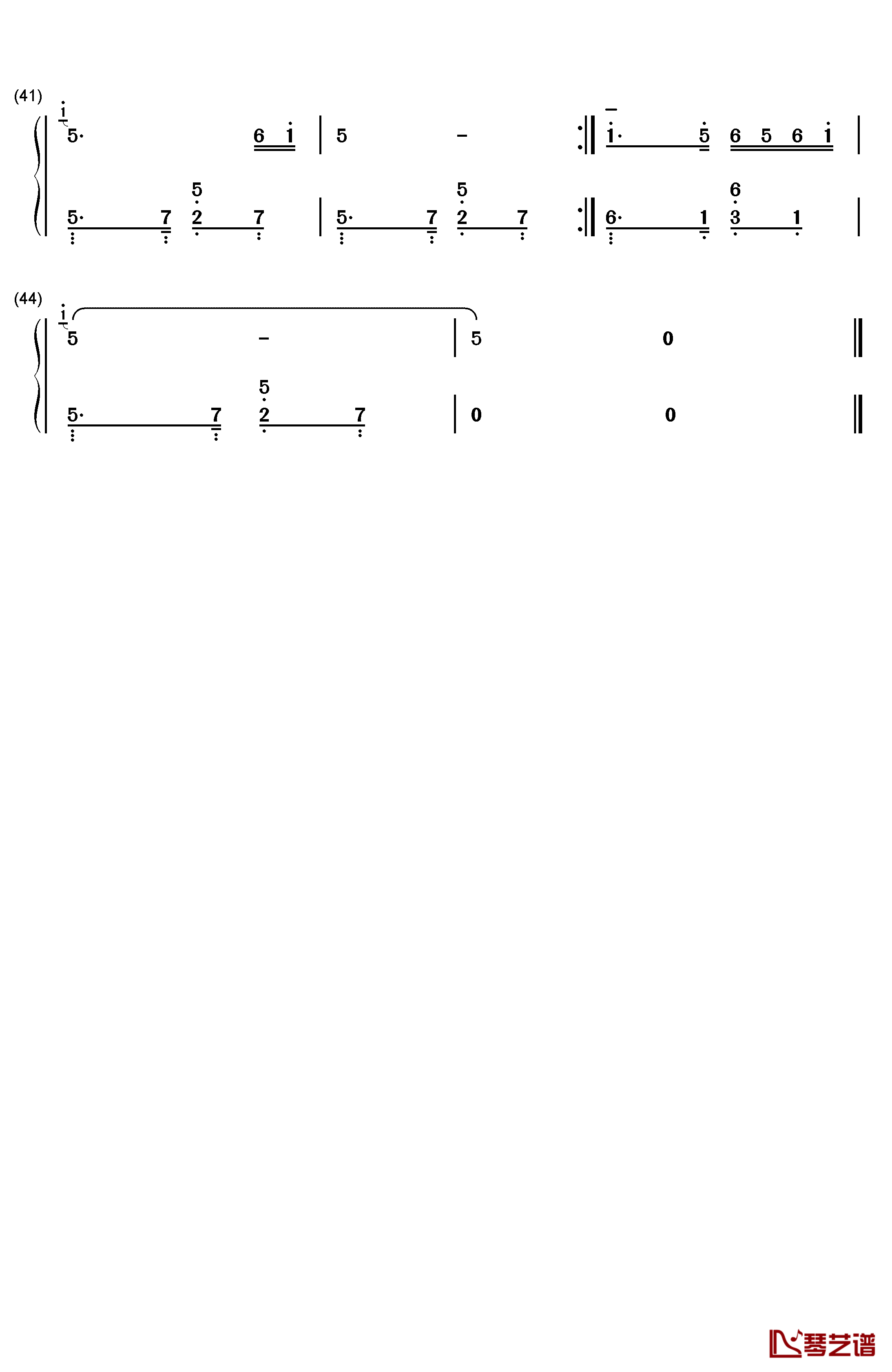 人说山西好风光钢琴简谱-数字双手-郭兰英3