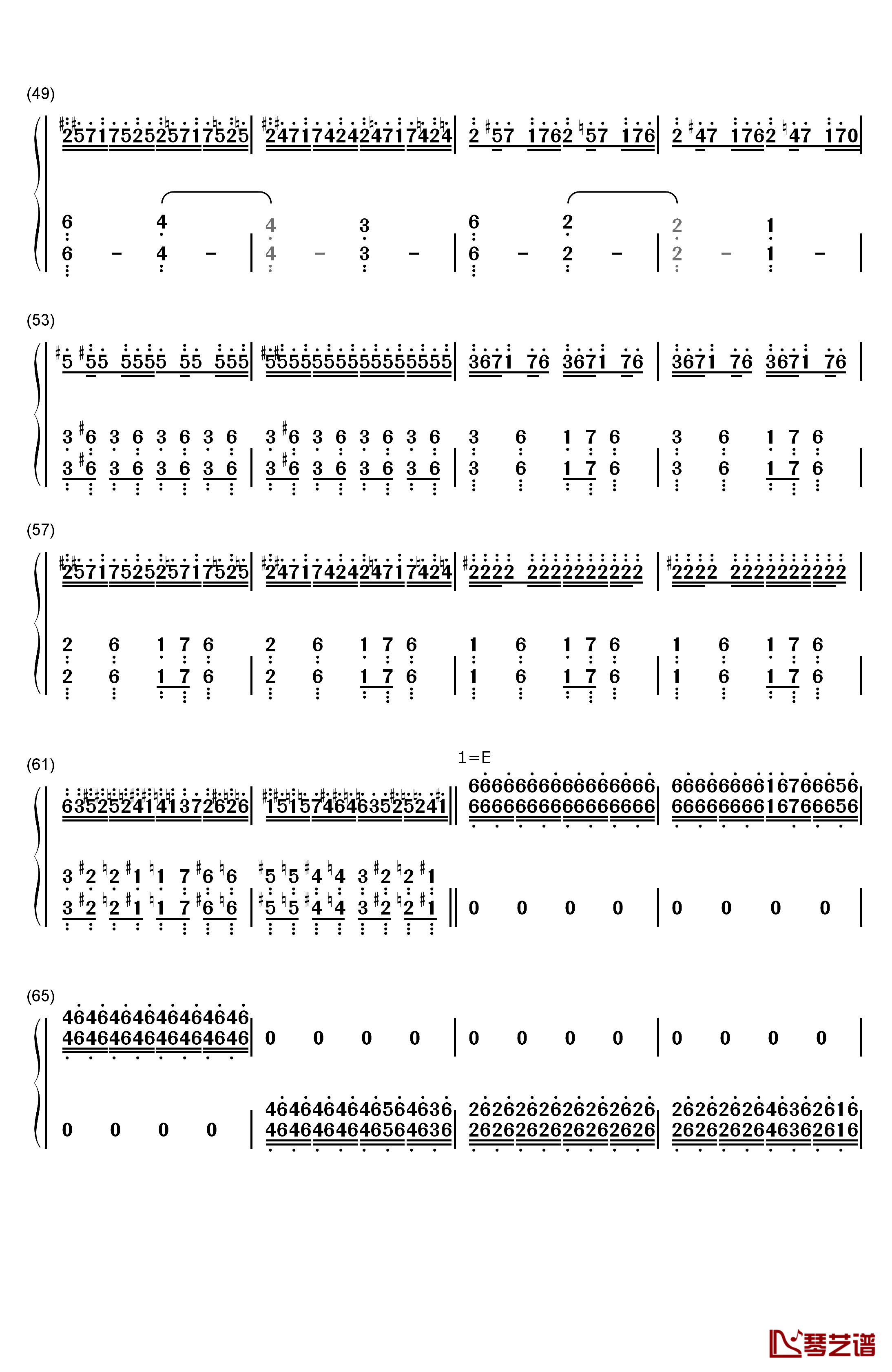 天国的孩子钢琴简谱-数字双手-马克西姆3