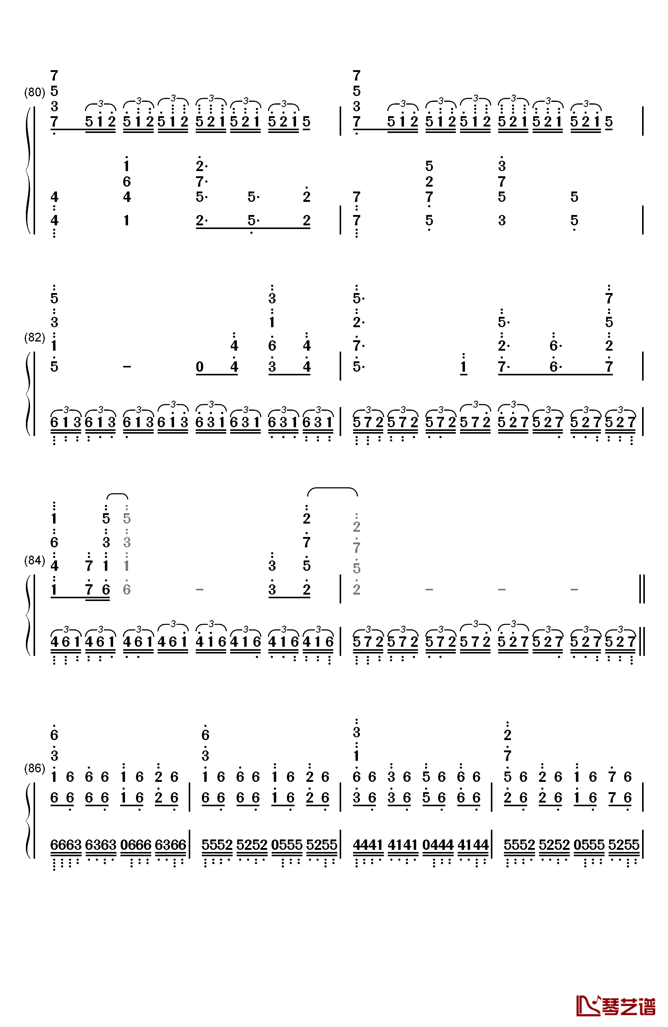 Bios钢琴简谱-数字双手-泽野弘之5