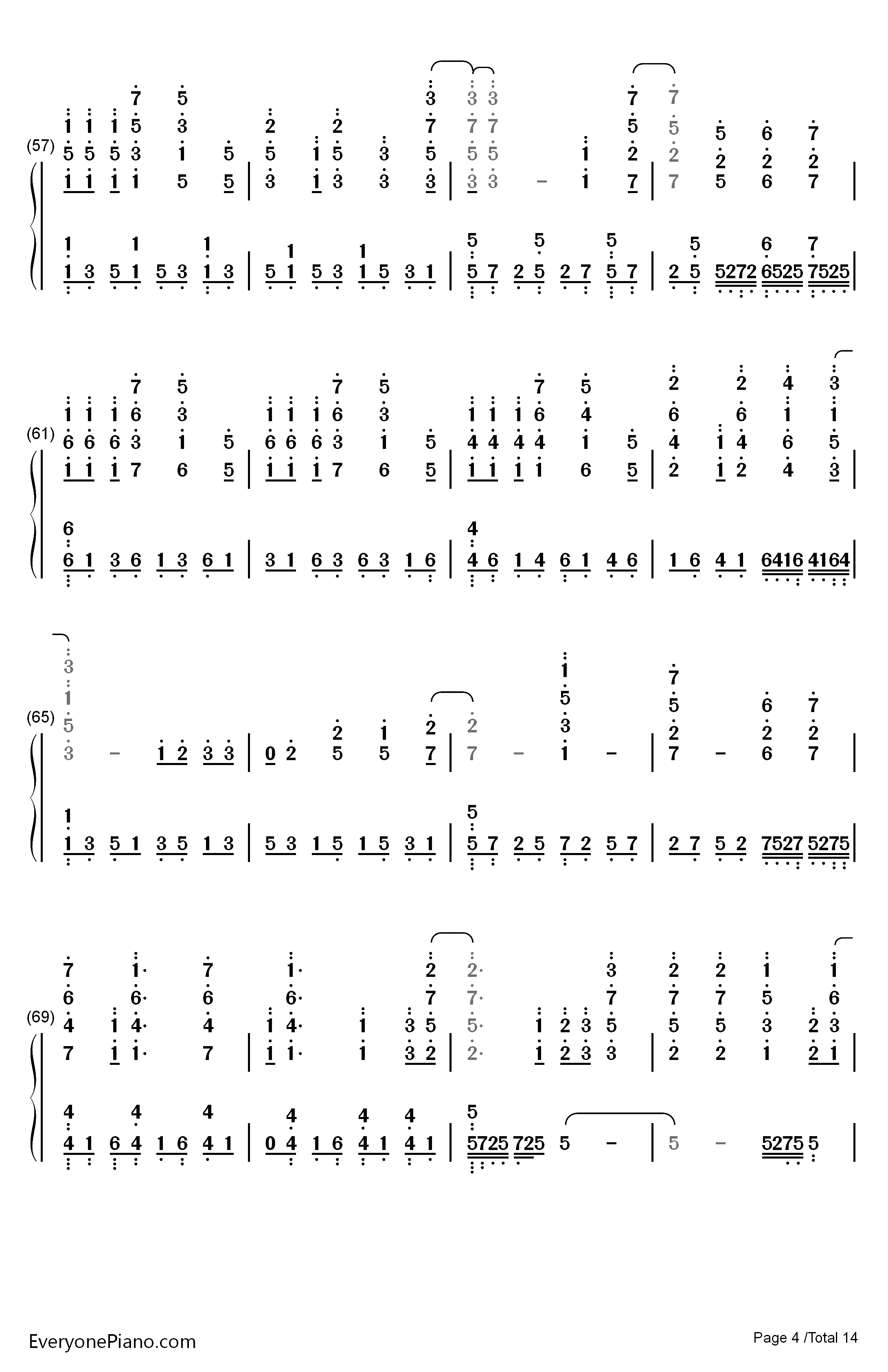 Neo钢琴简谱-数字双手-Roselia4