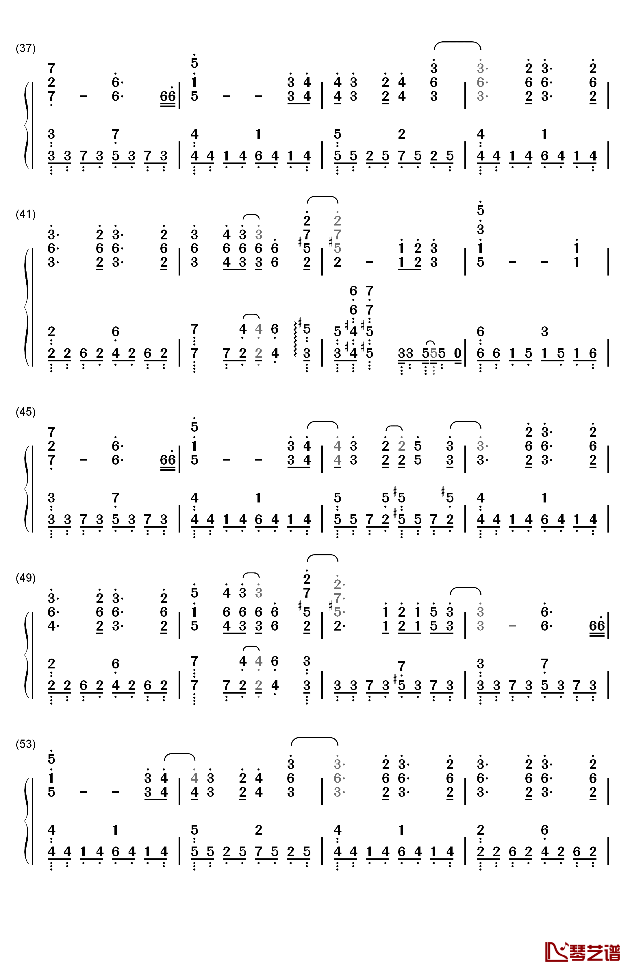 crossing field钢琴简谱-数字双手-LiSA3