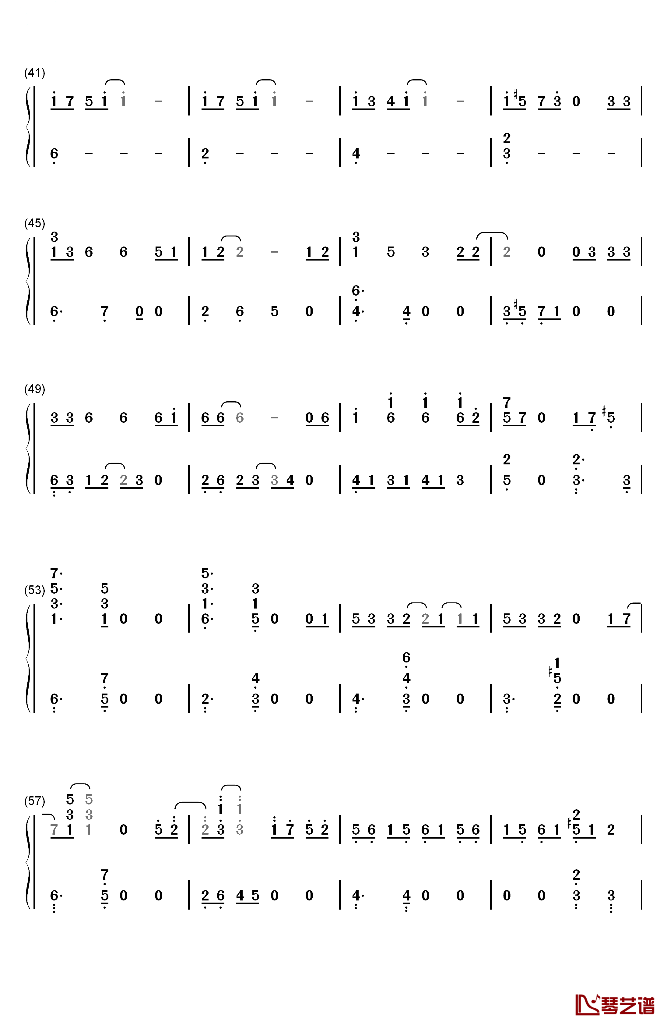 人鱼的眼泪钢琴简谱-数字双手-EXO3