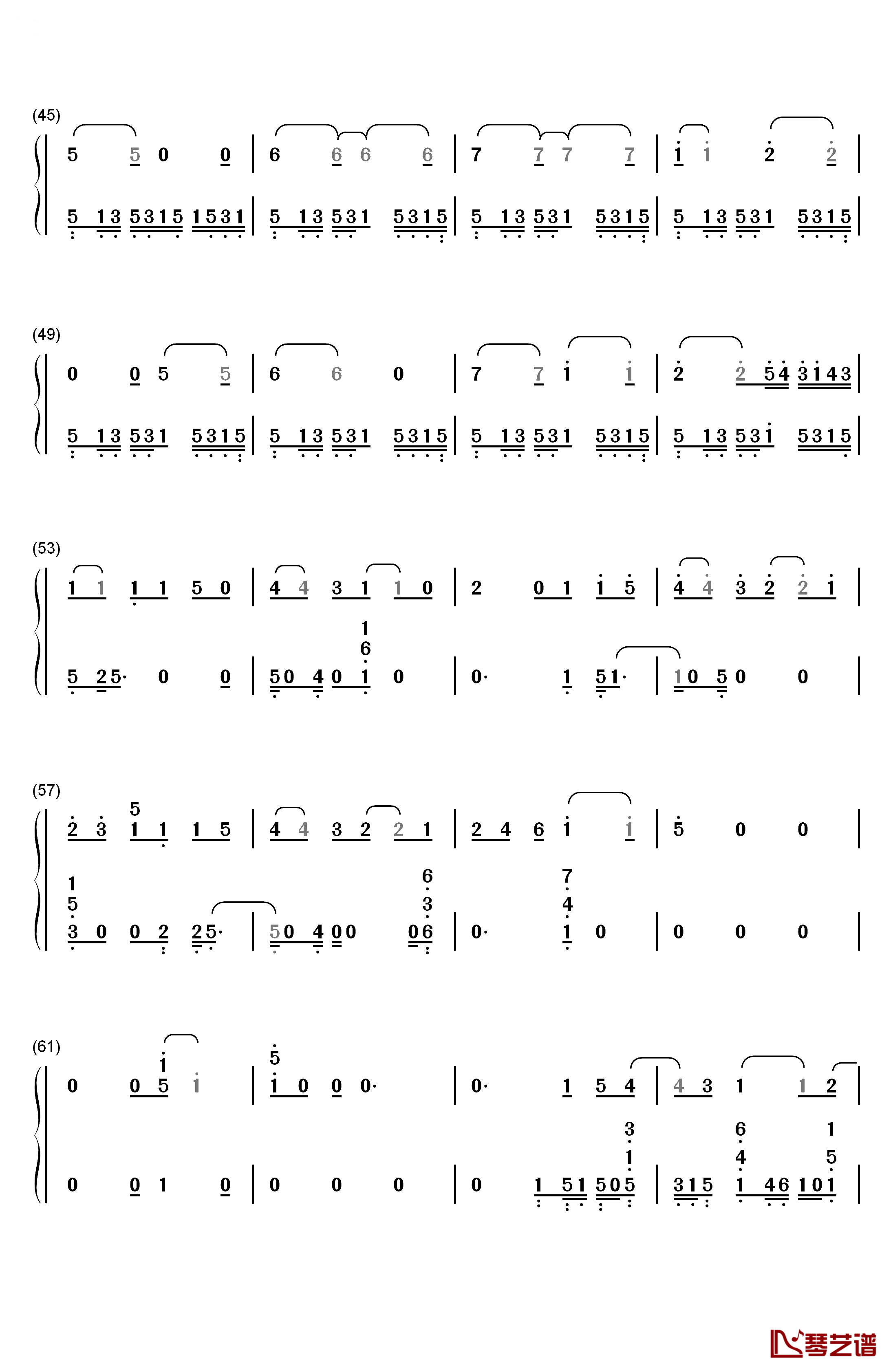 魔法使いの夜～メインテーマ钢琴简谱-数字双手-深泽秀行3