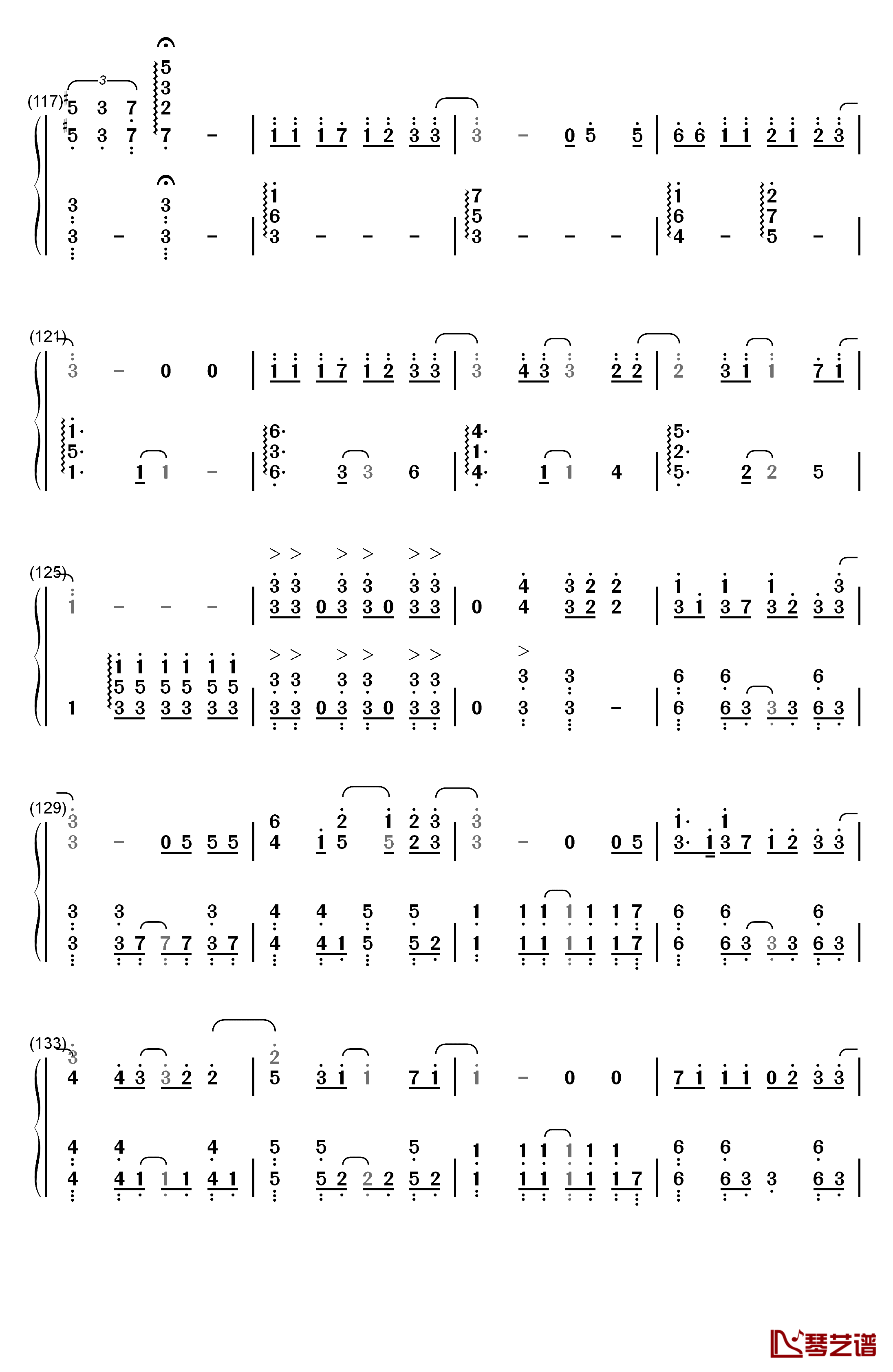 さよならエレジー钢琴简谱-数字双手-菅田将晖7