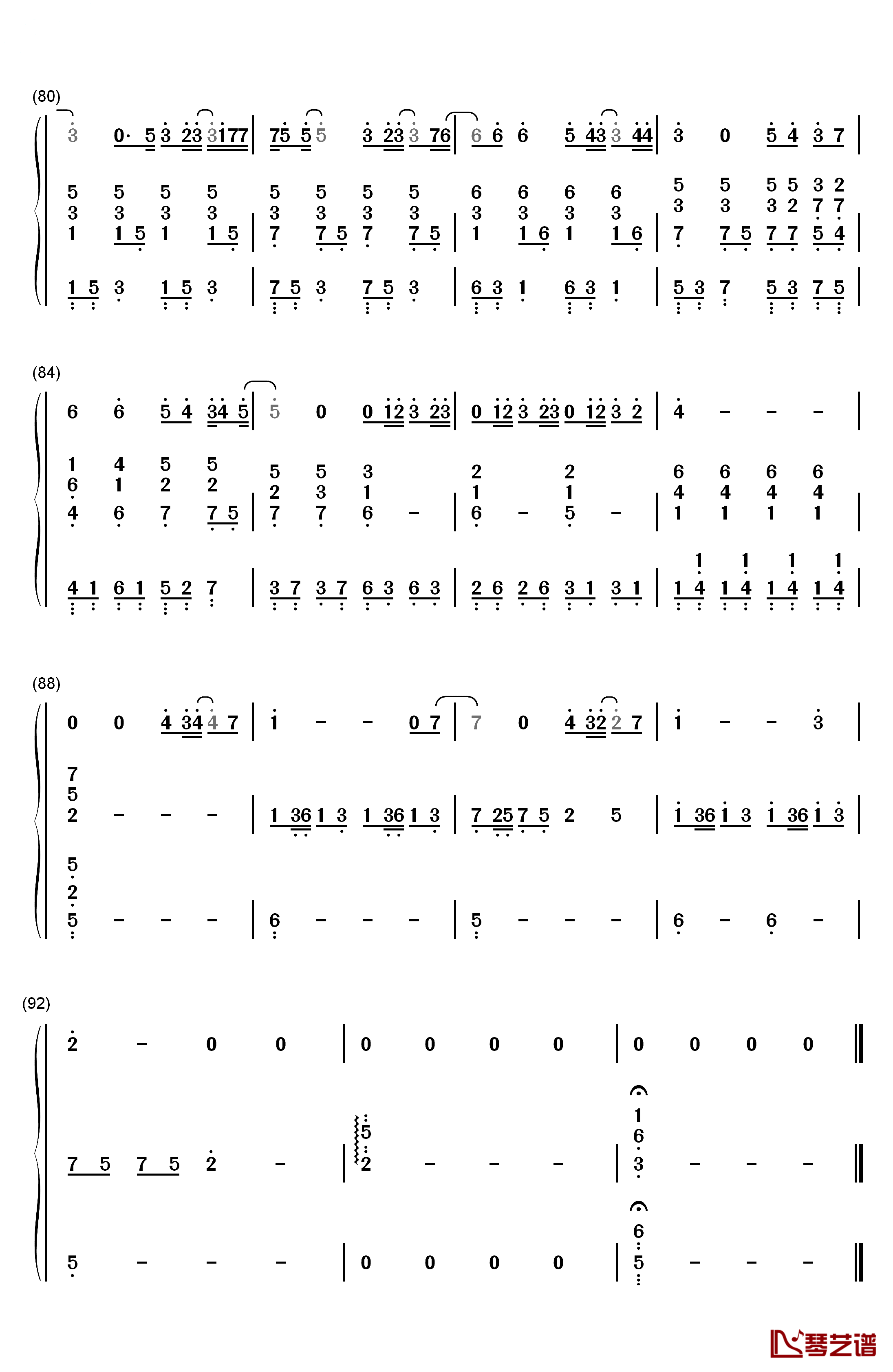 可惜没如果钢琴简谱-数字双手-林俊杰6