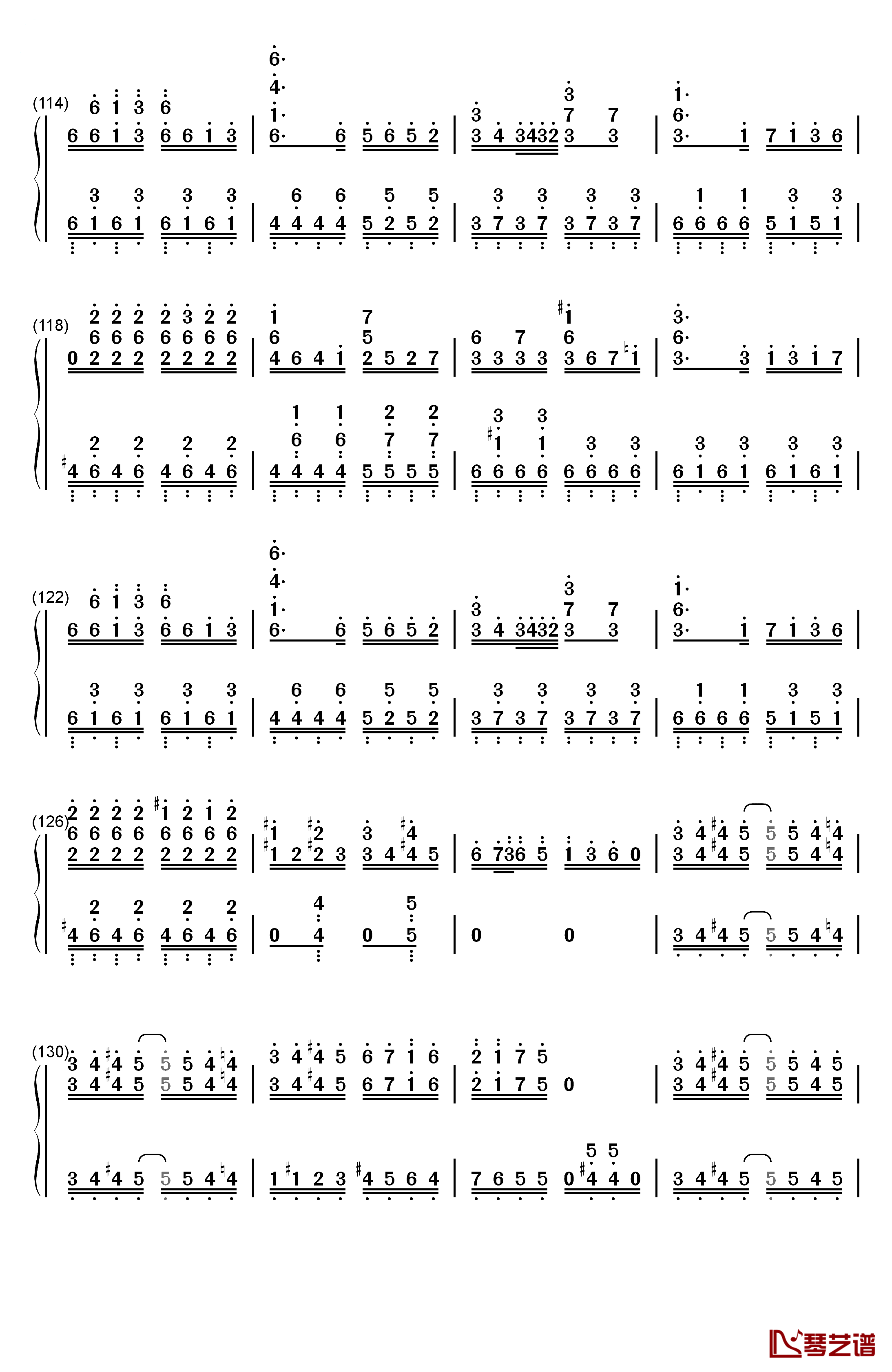 琪露诺的完美算术教室钢琴简谱-数字双手-藤咲かりん7