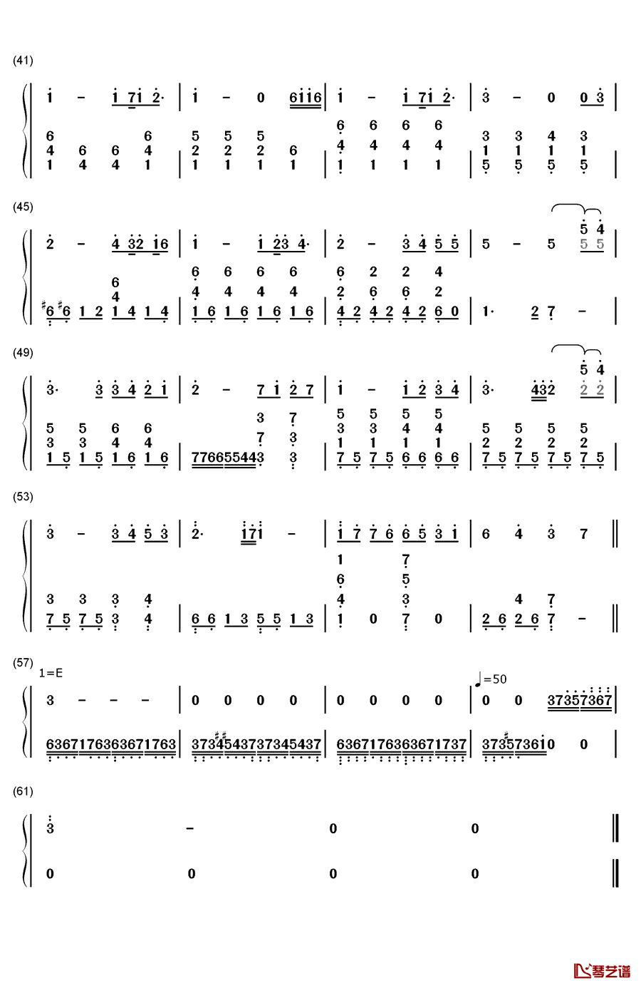 我可以钢琴简谱-数字双手-蔡旻佑3