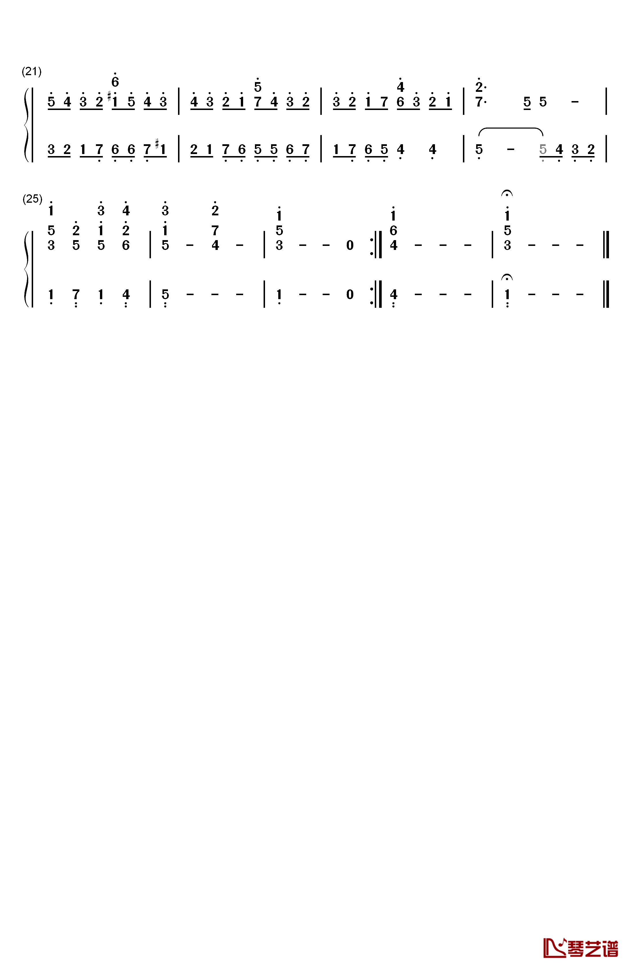 圣诞歌曲 钢琴简谱-数字双手-未知2